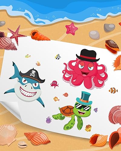 Miniatura 3 de 36 hojas de calcomanías para niños y niños pequeños, favores de fiesta, animales mixtos, calcomanías para hacer caras, rellenos para bolsas