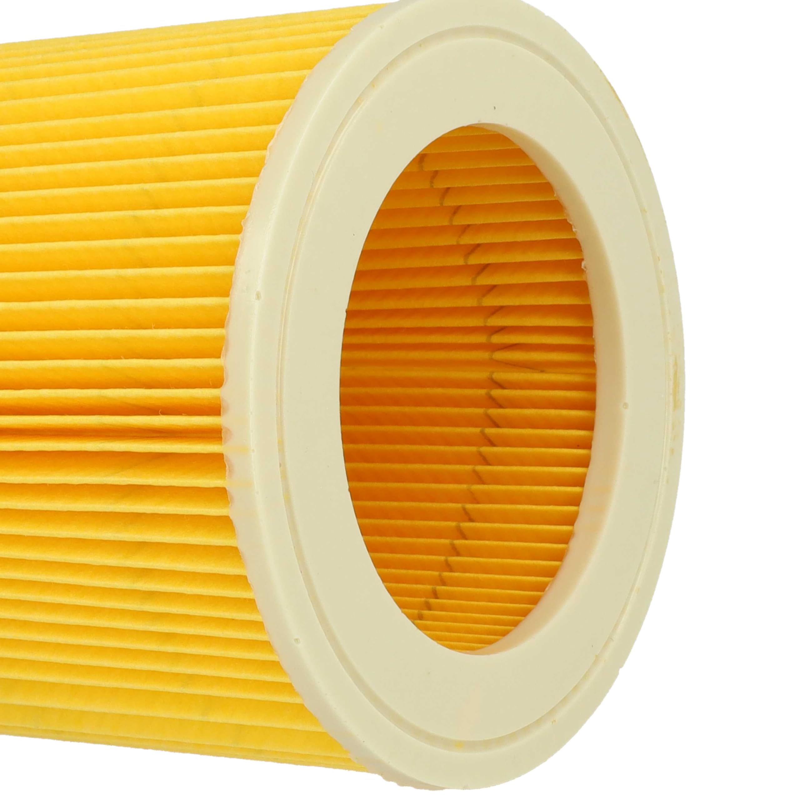 vhbw 8x filtro a pieghe piatte compatibile con Kärcher A 2054 Me, A 2024 pt, A 2064 PT, A 2101, A 2105, A 2074 PT aspirapolvere - giallo, lavabile