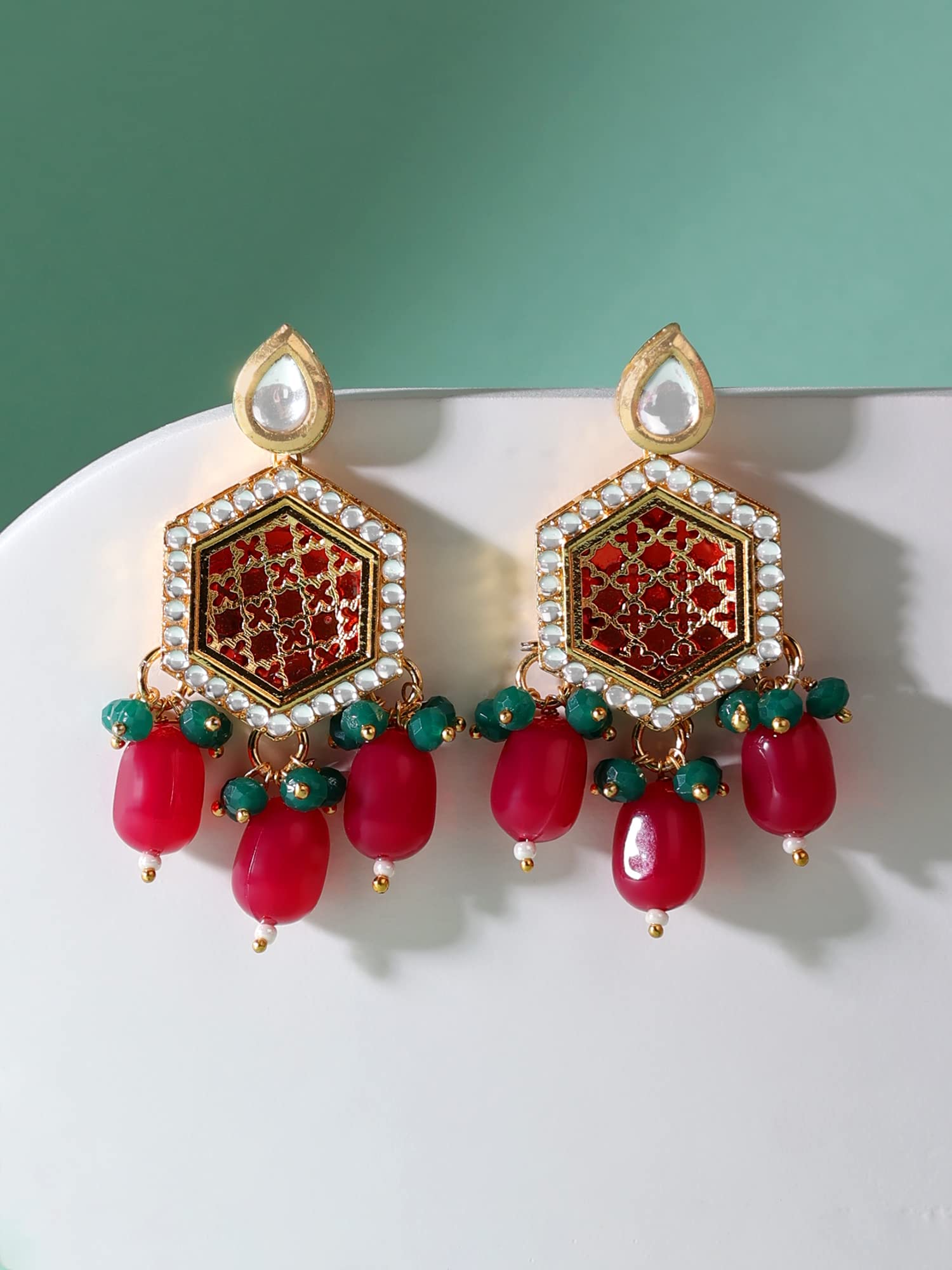 Kundan Ethnic Drop Earring For Women