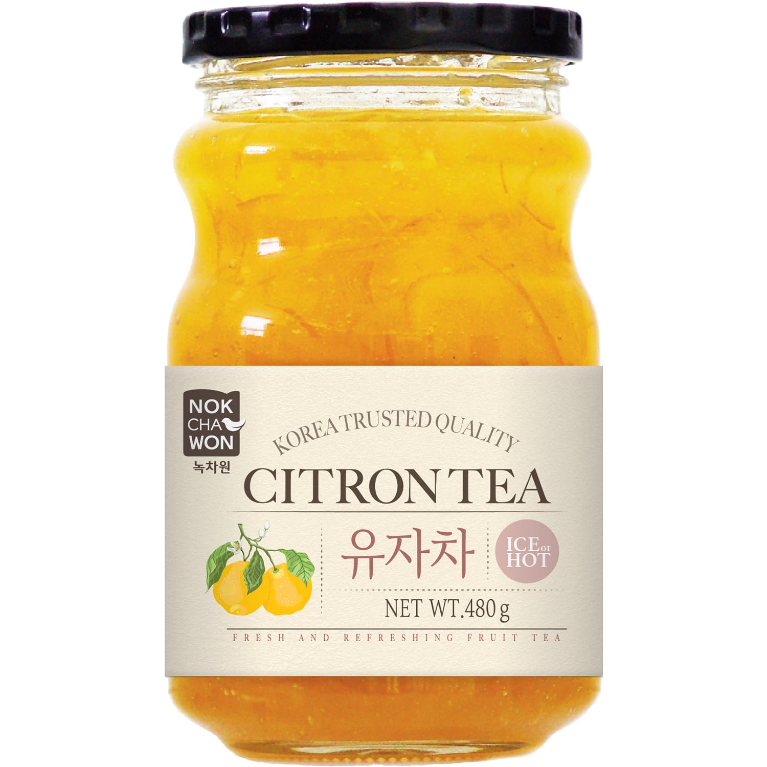 Nokchawon Zitronentee 12x480g - Frischer Tee Multipack | Erstklassige koreanische Teequalität - Vielfältige Geschmackserlebnis für tägliche Erfrischung und Wohlbefinden