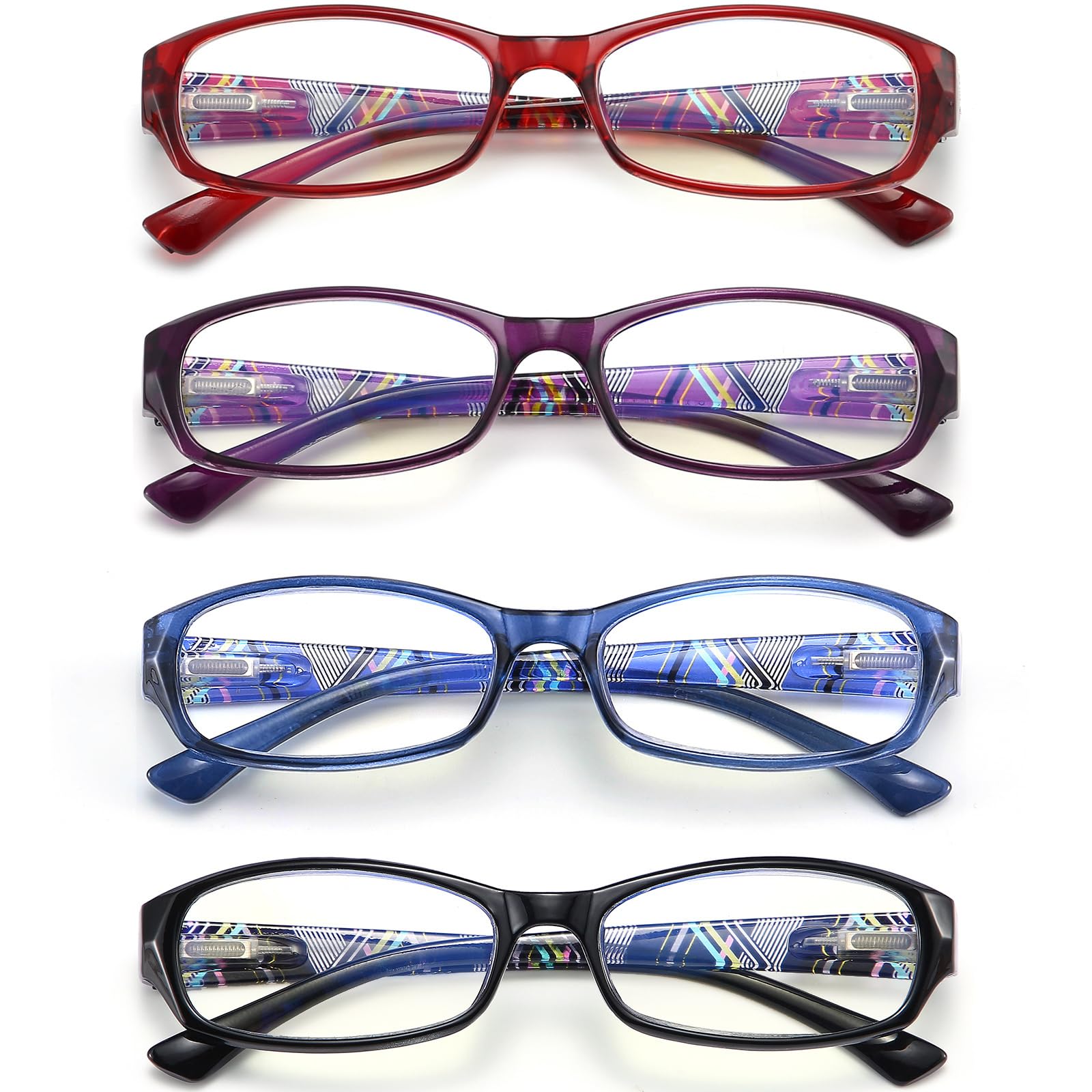 RaoOG Reading Glasses for Women with Spring hinges 1.50 Lightweight Computer Readers with Blue Light Protection and Case