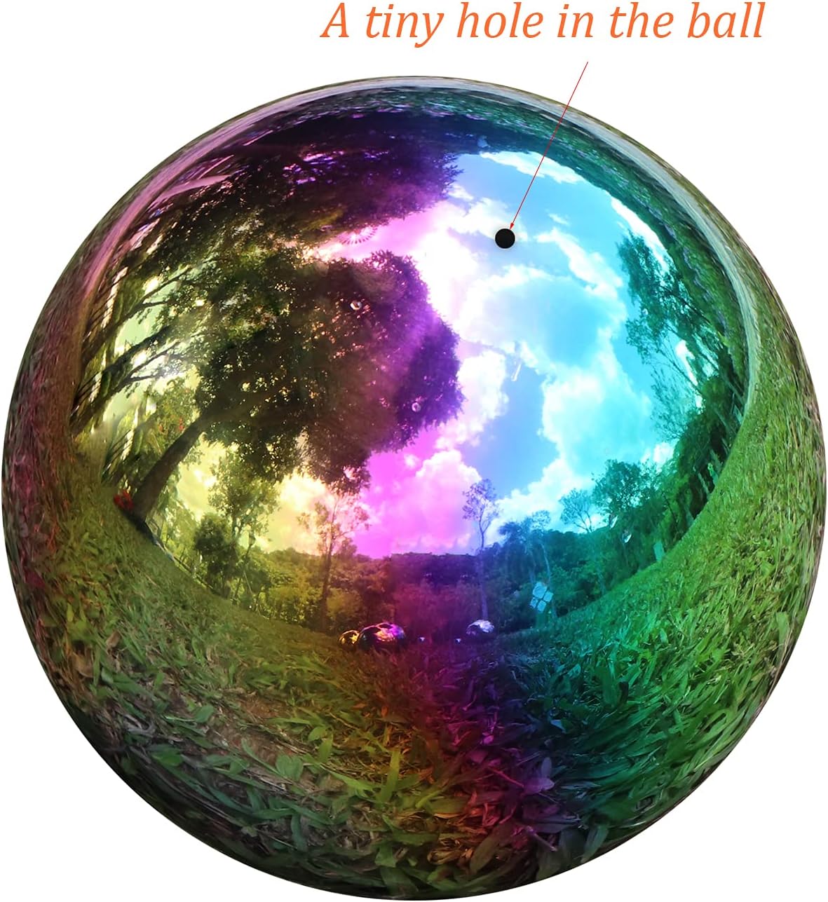 Pack of 8 Stainless Steel Gazing Balls Assorted 50-150mm Small Garden Gazing Globes Hollow Mirror Polished Seamless Reflective Sphere Balls for Home Yard Lawn Outdoor Decorations (Rainbow)