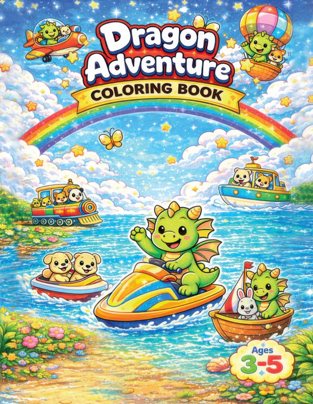 Dragon Adventure Coloring Book: Cute Dragons, Magical Worlds, and Fun Coloring Pages for Kids Ages 3–5