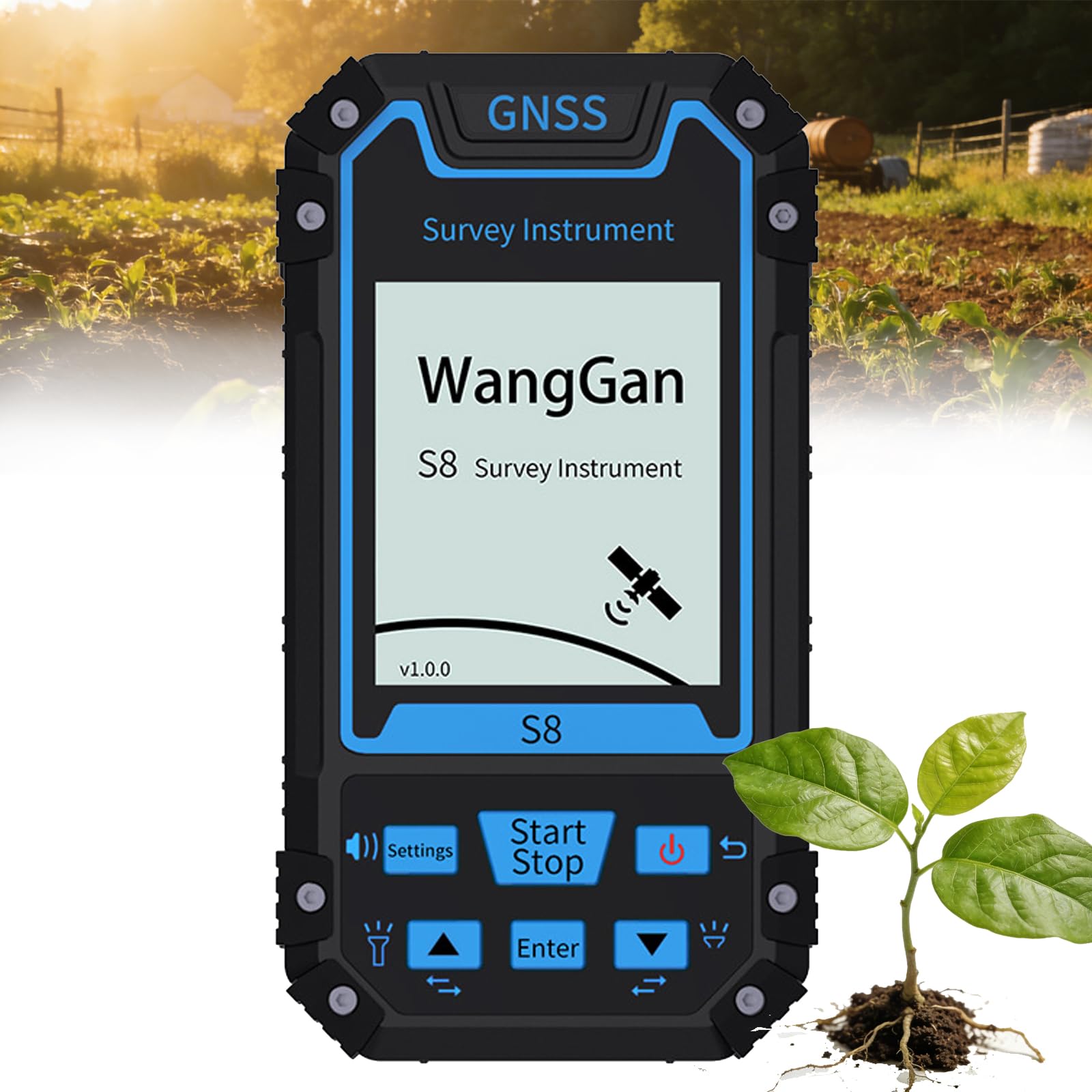 Herramienta de medición de tierra GPS de mano con batería recargable para topografía de montaña, bosque y tierras agrícolas
