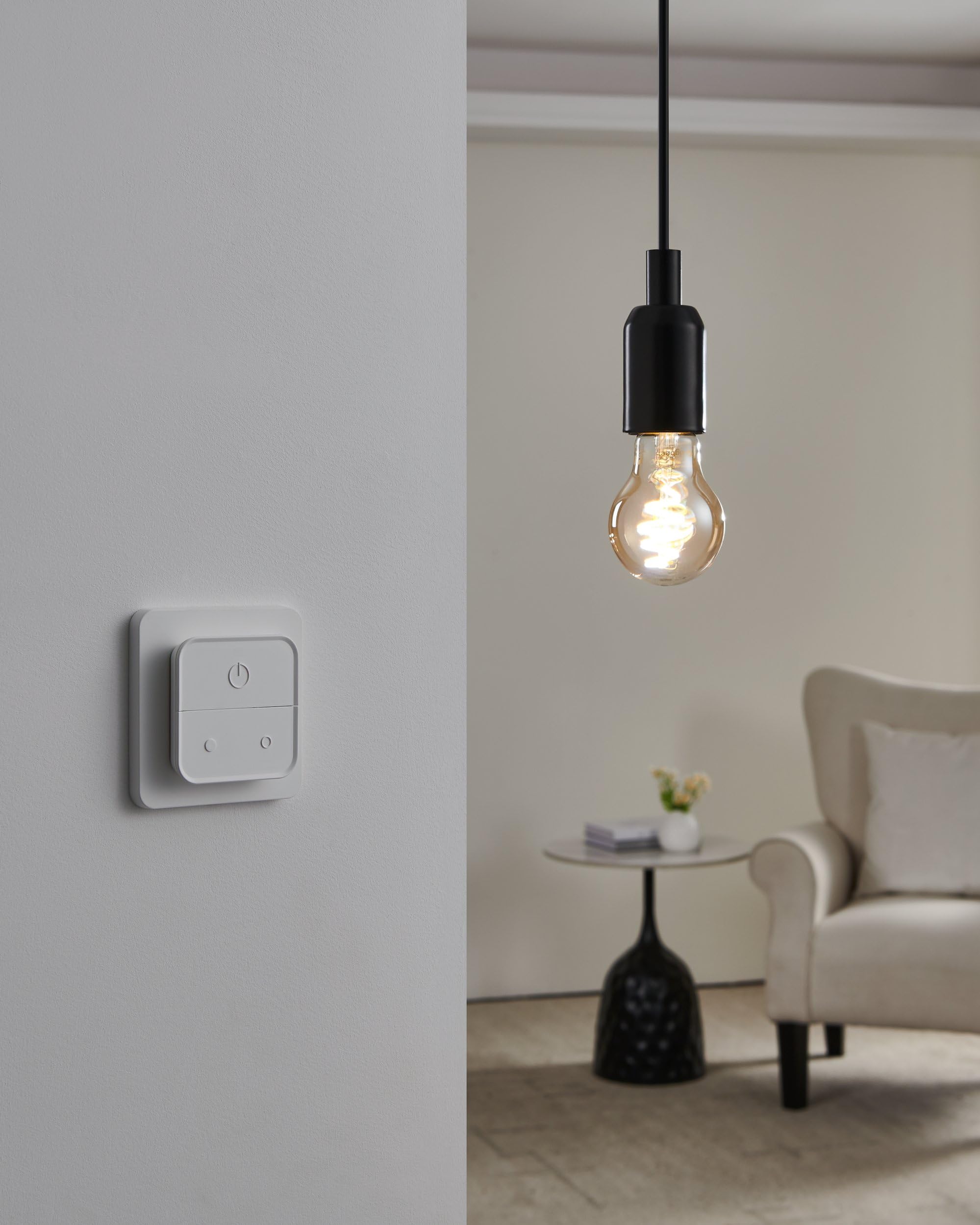 EGLO connect.z Smart-Home LED Vintage Leuchtmittel, 2er Set ink. Schalter | 2 E27 Glühbirnen + Lichtschalter, Matter, ZigBee, App und Sprachsteuerung Alexa, dimmbar, warmweiß-kaltweiß, 806 Lumen, amber