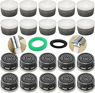 Faucet Aerator 2.2GPM Restrictor Plug-in Faucet Aerator Bathroom or Kitchen Replacement (20 pieces in white)