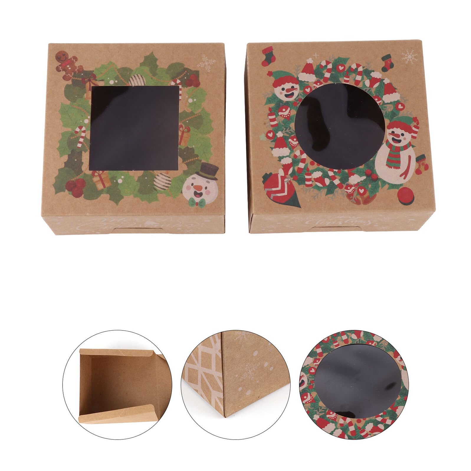12pezzi Scatole per Dessert Contenitori per Biscotti Natalizi Scatole per Prodotti da Forno Imballaggio di Dolci per Festival Design Semplice