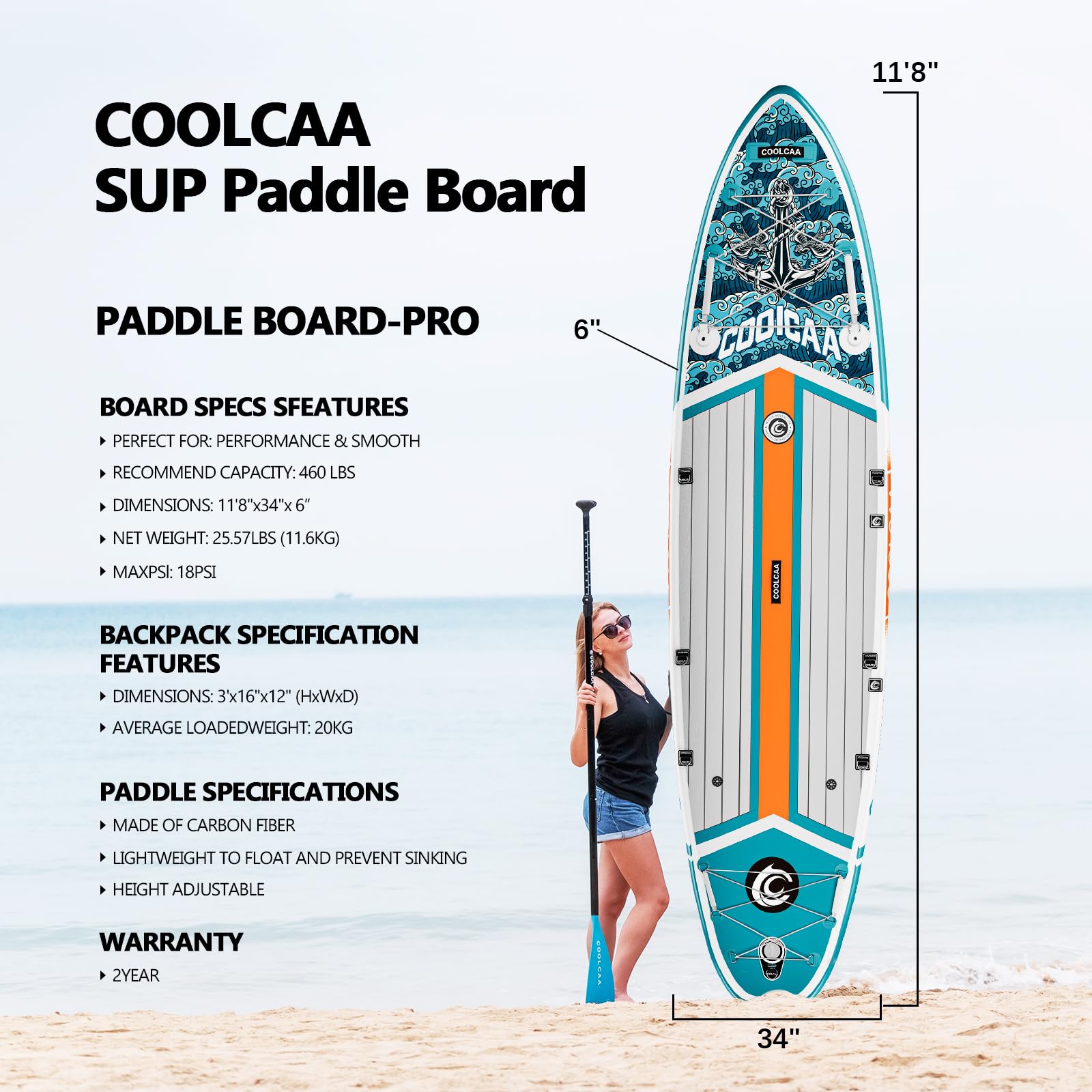 Inflatable Stand Up Paddle Boards with Premium SUP Board Accessories, Stand Up Paddle Board Load up to 460 lbs, Inflatable Paddle Board for Adults 2+1 People/Family/Big Size