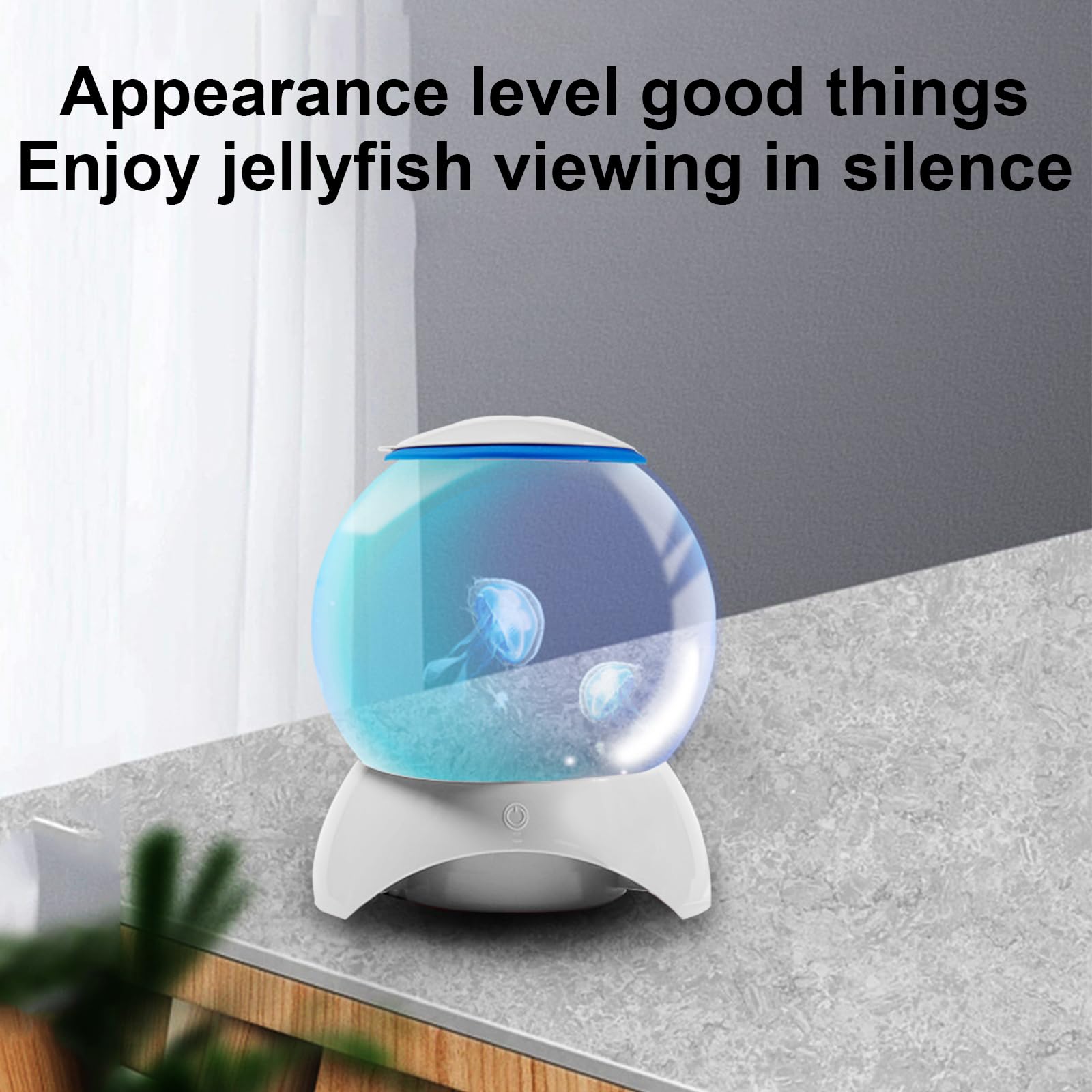 Klare Quallen-Aquarien mit LED-Beleuchtung, entspannender Heimakzent, dekorativ, klar, rund, Quallen, Aquarium