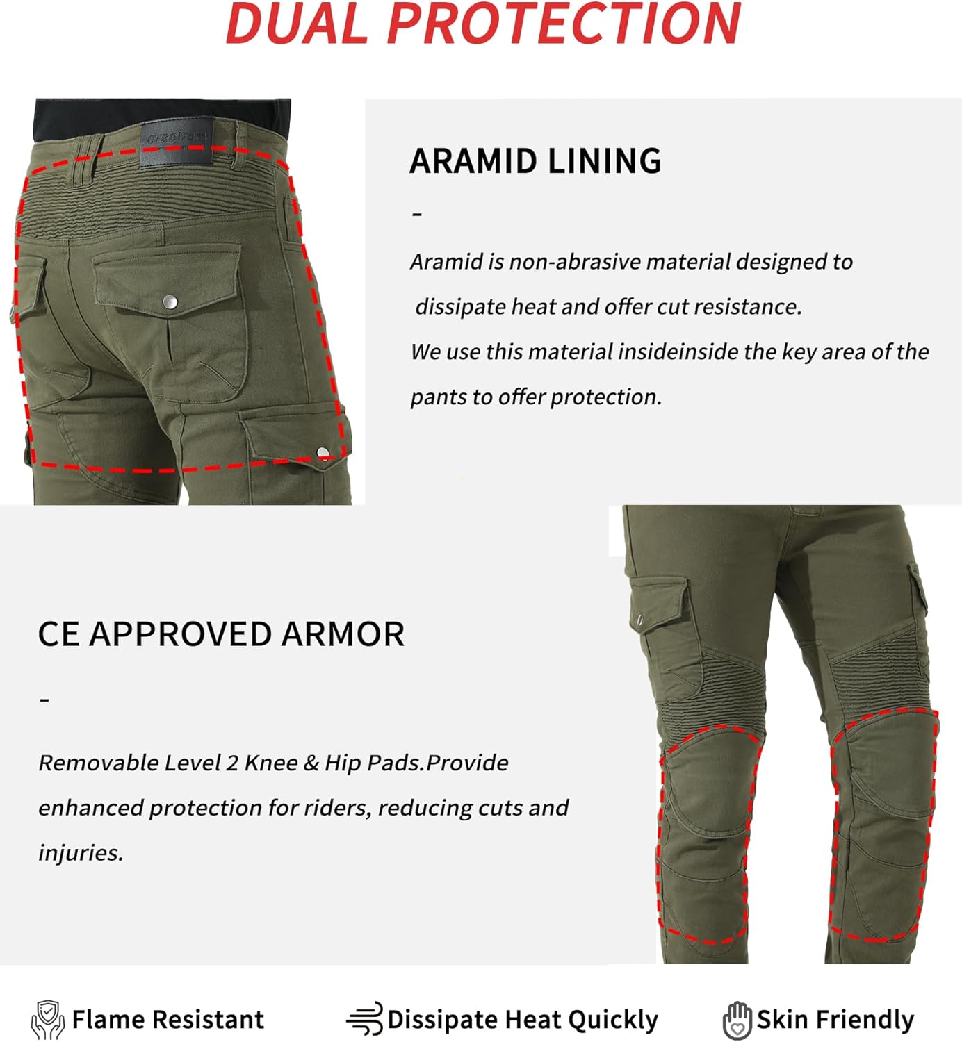 CTBQiTom Motorcycle Pants for Men with Protective Lining for Motocross Motorbike Dirt Bike Jeans CE Armored Riding Pants - Image 4