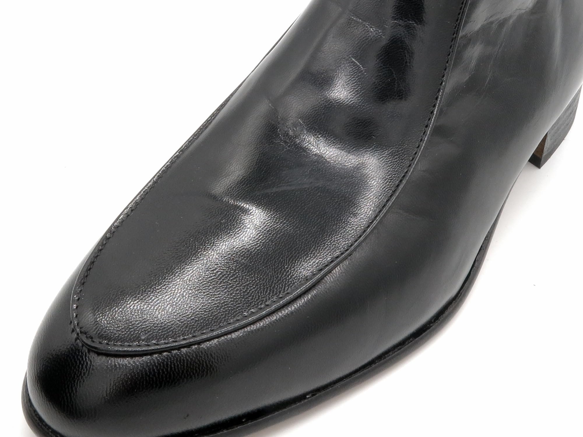 Botas de hombre Zapatos de negocios con suela de cuero Botines con cremallera