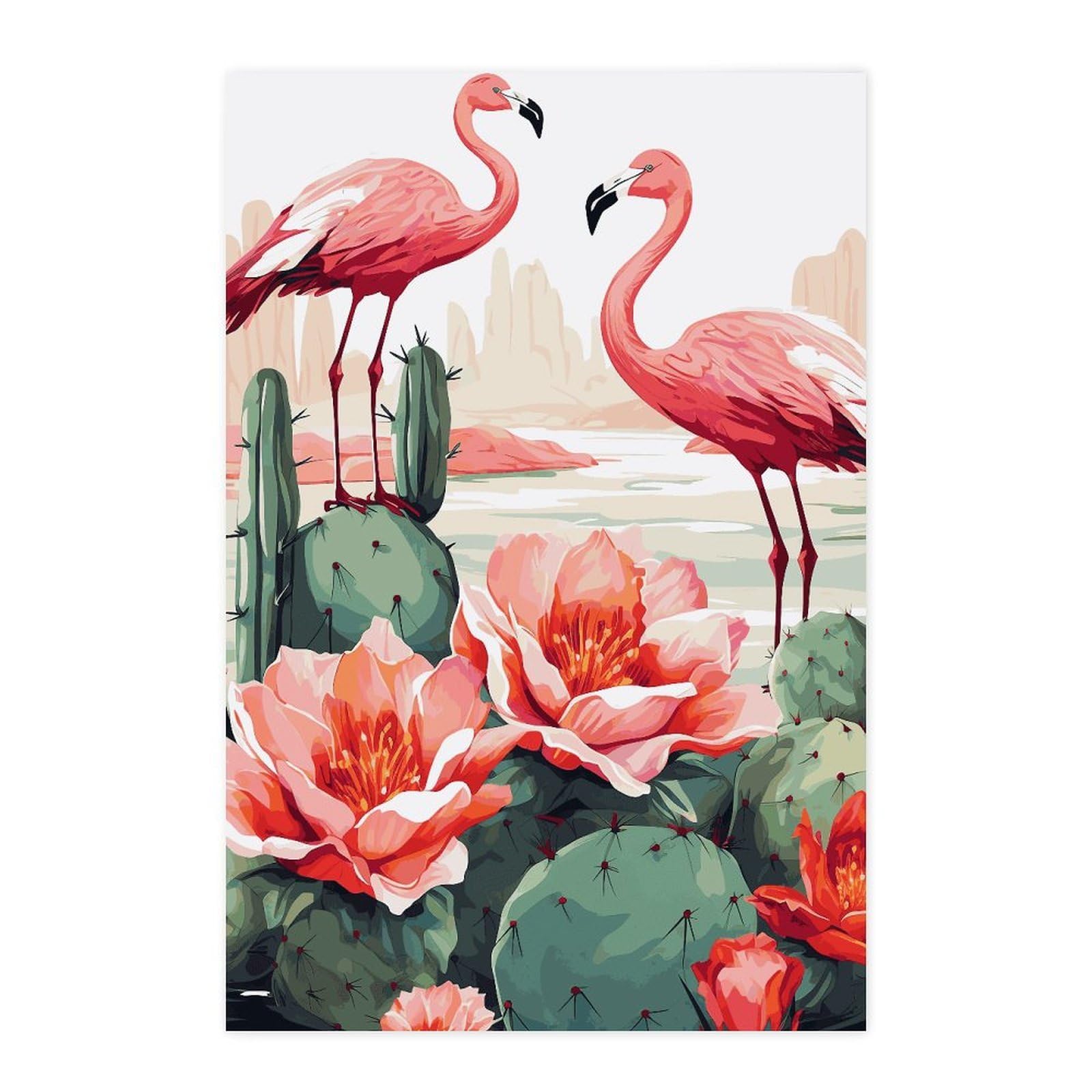Impression vintage flamants roses de qualité pour salon