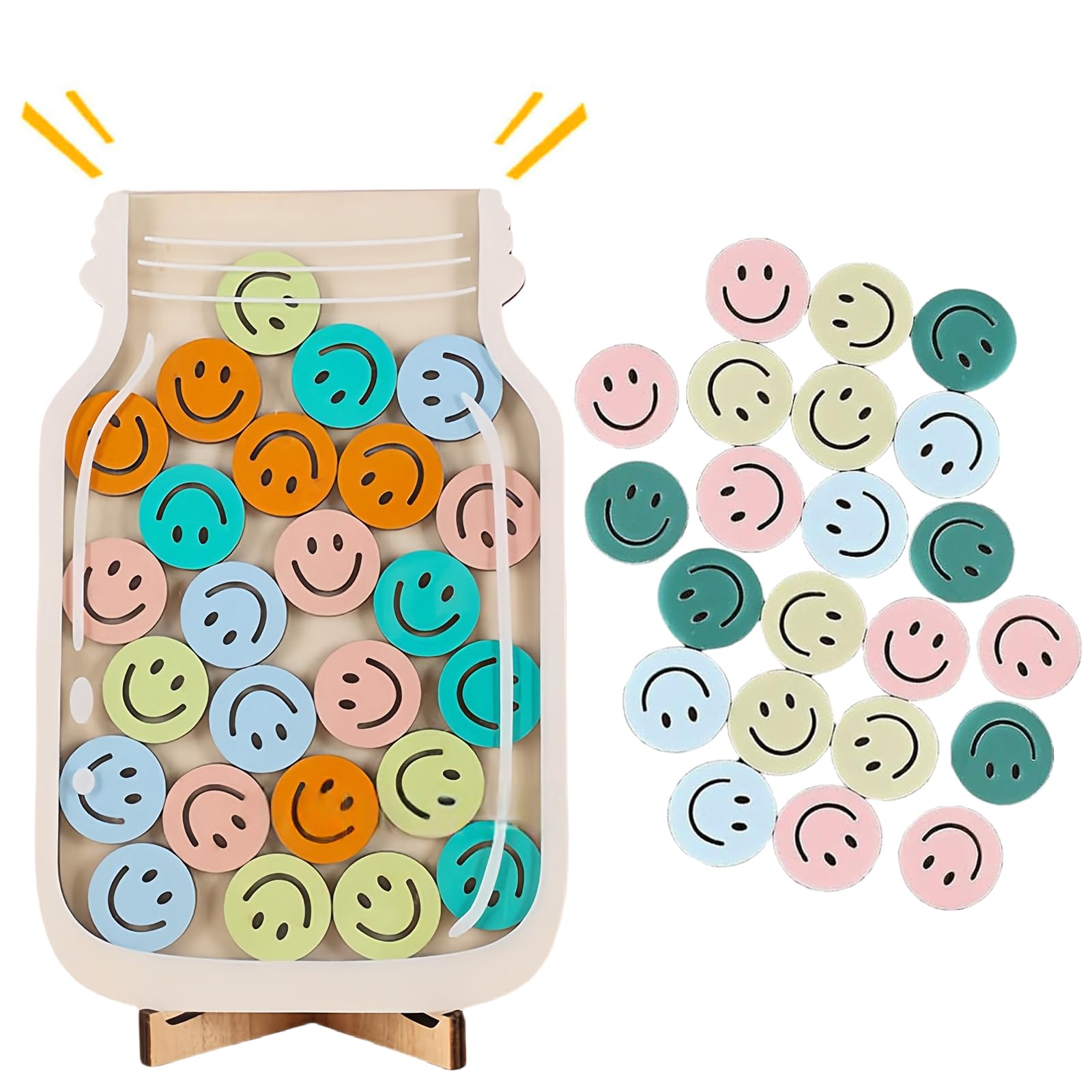 BPTZYLN 1 Pcs Reward Jars Smiley Face Reward Behavior Jar for Kids Rewards Jar, Reward Jars for Children for Boys and Girls,for Children Incentive Good Behavior