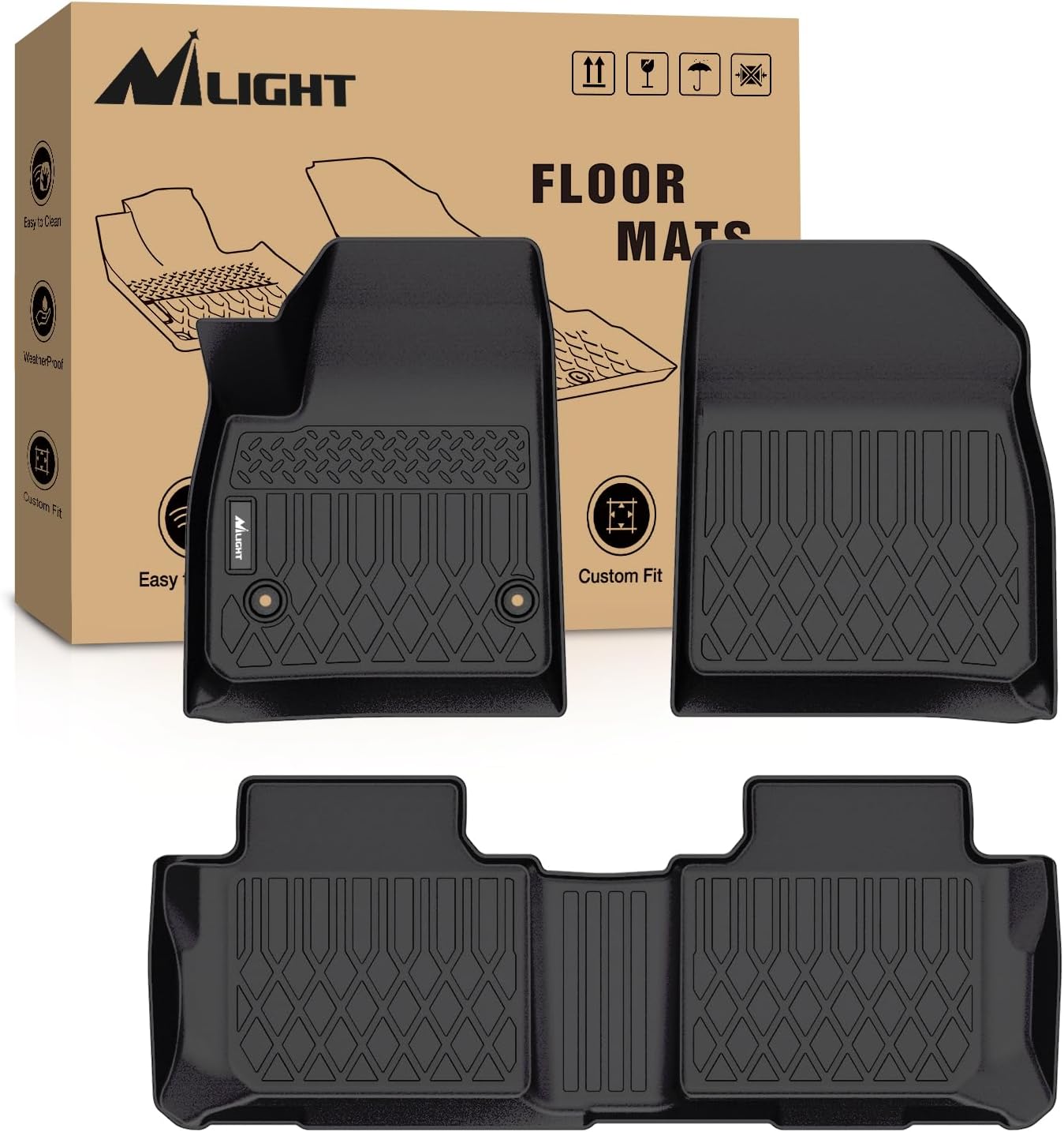 Nilight TPE Floor Mats for Chevy Blazer 2019 2020 2021 2022 2023 2024, Cadillac XT5