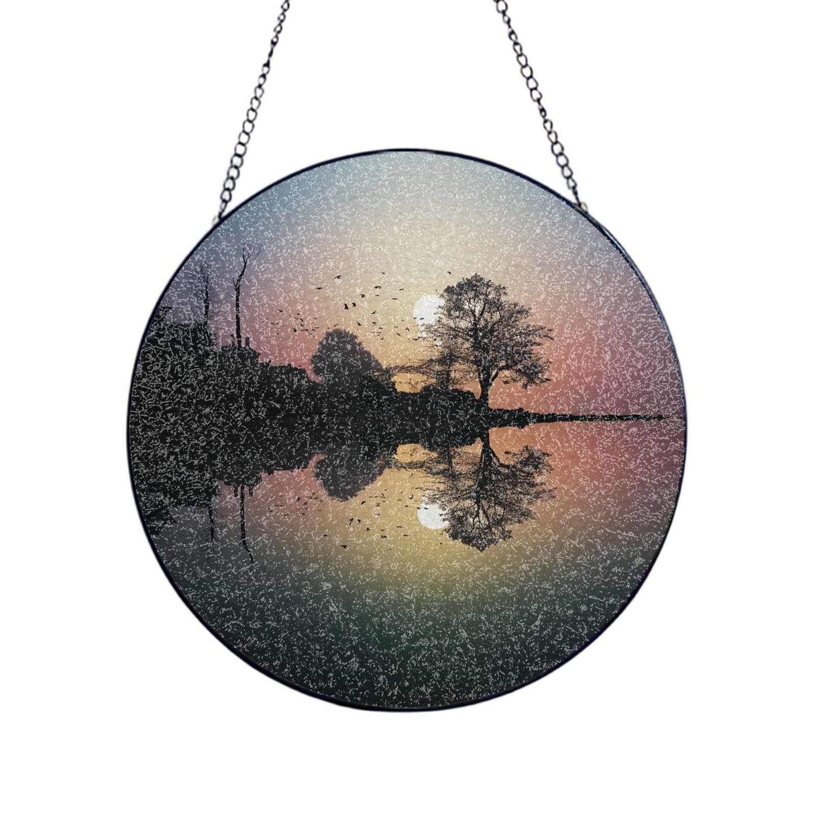 Stained Glass Window Hanging Reflection Guitar Sun Catchers Indoor Outdoor Decor Window Suncatcher Door Garden Sunroom Sun Catcher Home Decor Birthday Christmas for Mom Men