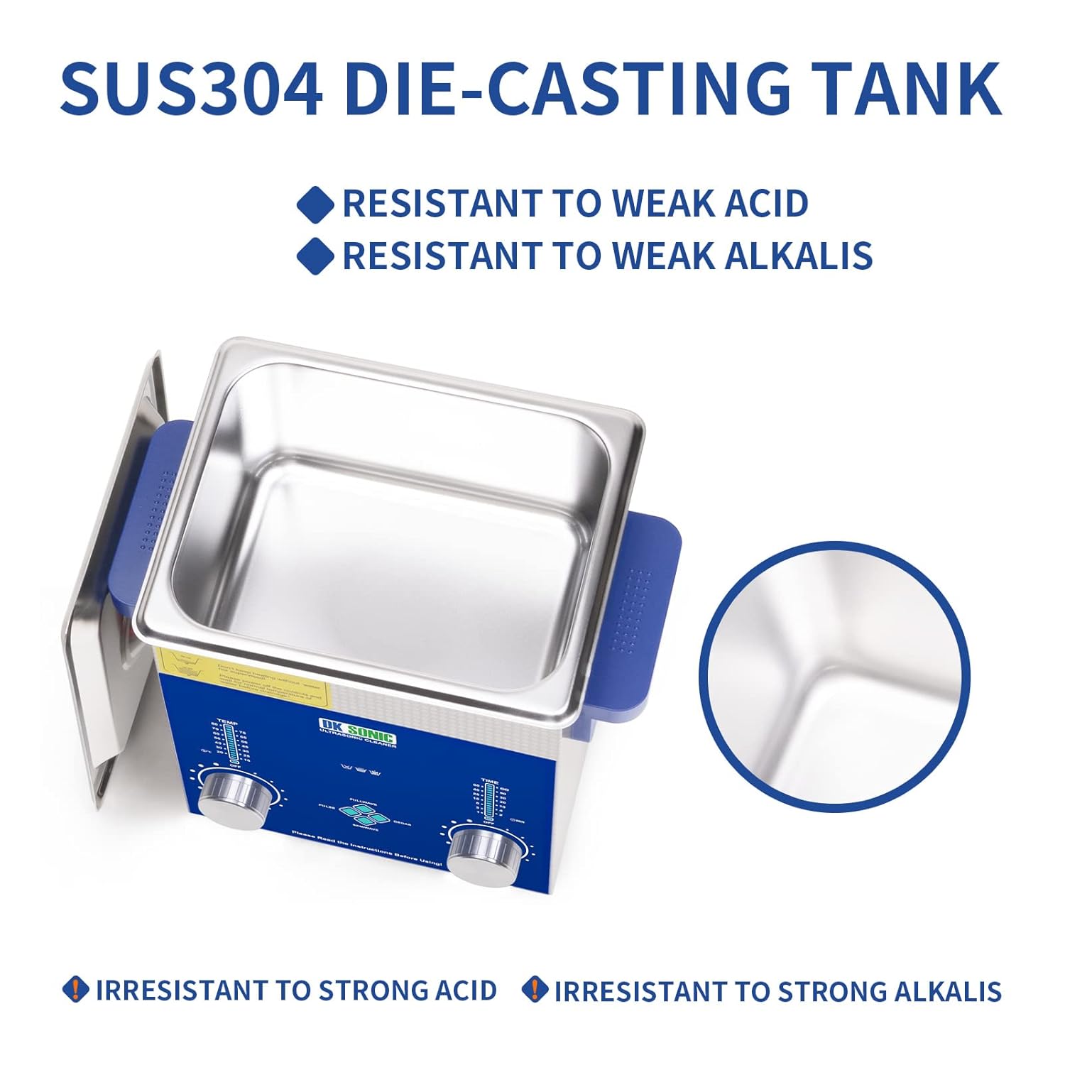 DK SONIC Ultrasonic Cleaner - Ultrasonic Jewelry Cleaner,Sonic Cleaner,Ultrasound Lab,Dental Tool,Carburetor Parts,Denture Cleaning Machine with Encoded Timer and Heater(0.53Gal-2L) : Industrial & Scientific