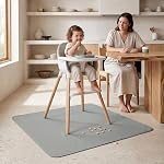 Splat Mat for Under High Chair/Arts/Crafts by CLCROBD, 51" Baby Anti-Slip Food Splash and Spill Mat for Eating Mess, Waterproof Floor Protector and Table Cloth (Gray)