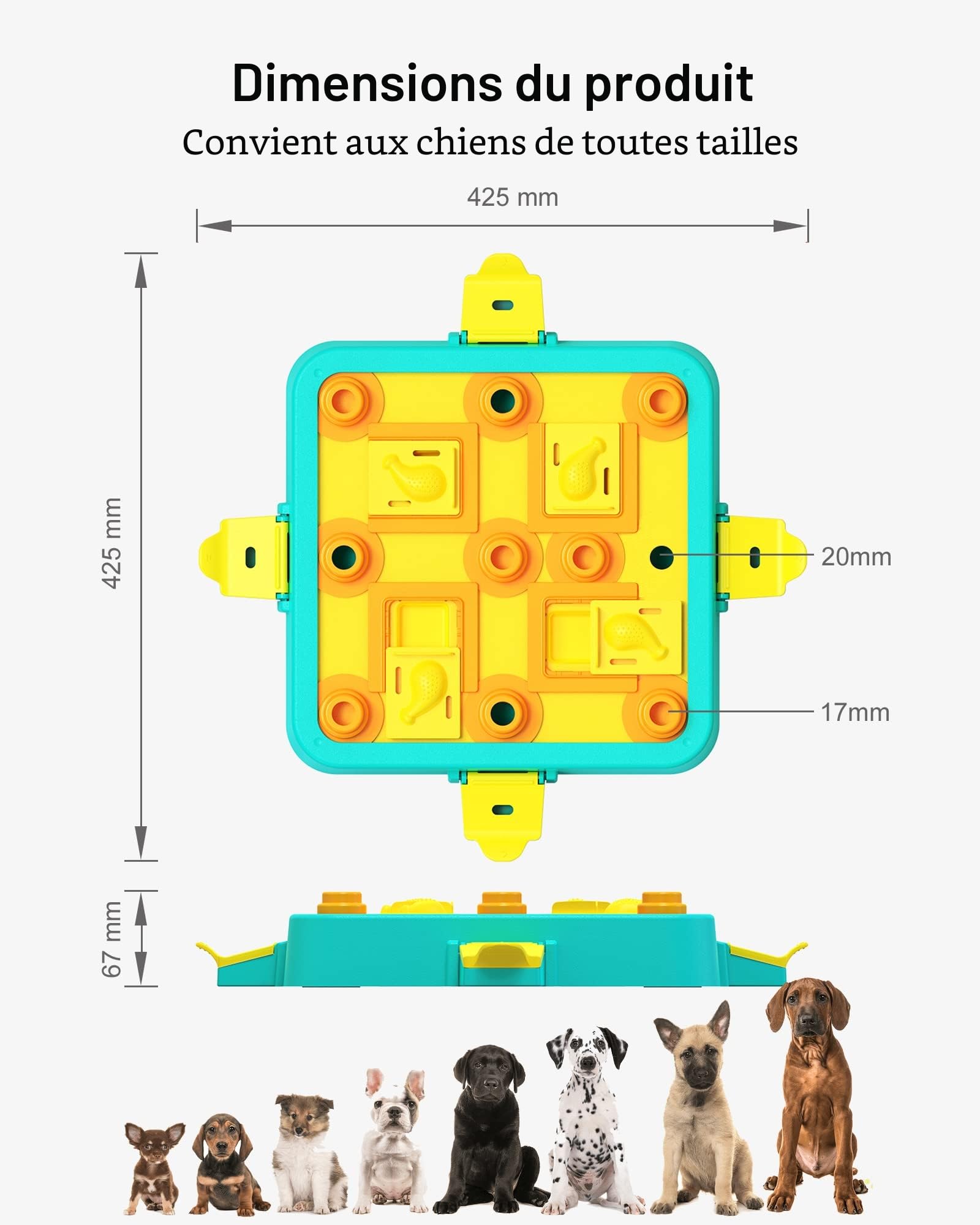 LACCEN Jouet Chien Occupation, Jouet Interactif Chien pour L'entraînement du QI, Stimulation du Cerveau, Puzzle pour Chien pour Chiens de Petite, Moyenne et Grande (Niveau 3 en 1)