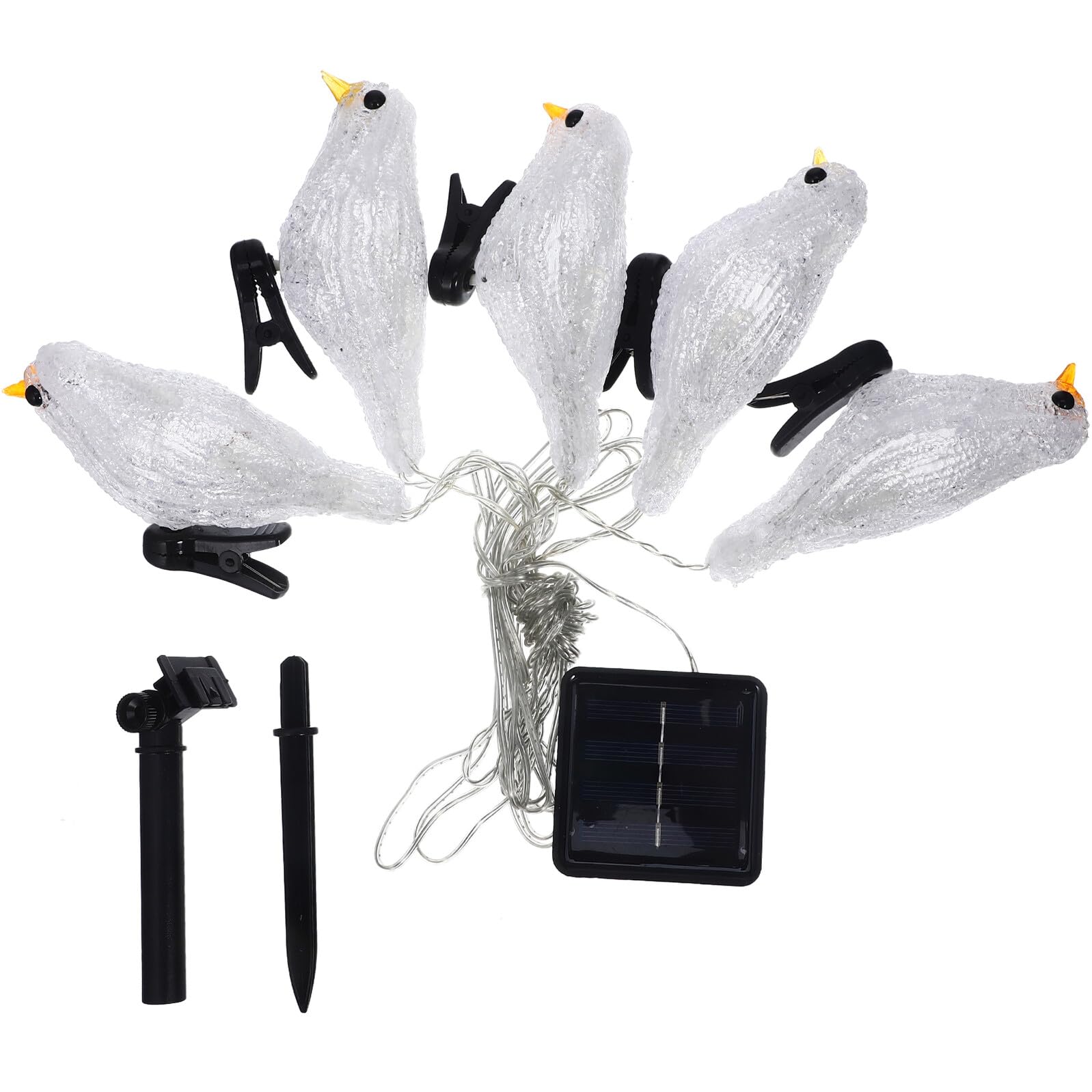 Solarbetriebene LED Lichterkette Vogel Acryl Garten Dekoration Wetterfeste Solar Dekolampe für Terrasse Balkon Außenbereiche