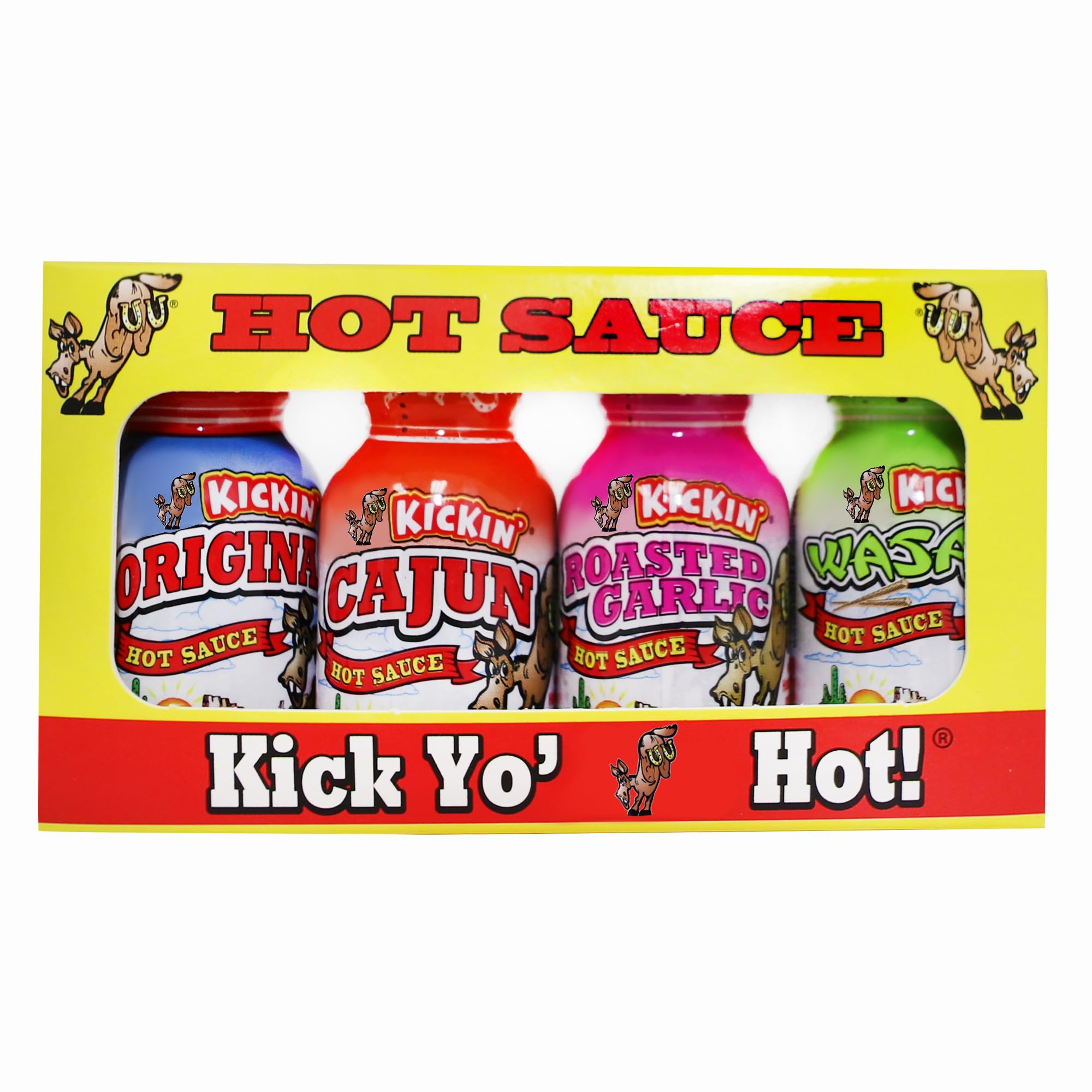 Ass Kickin Hot Sauce Mini Bottles, 75 Ounce, Pack of 4