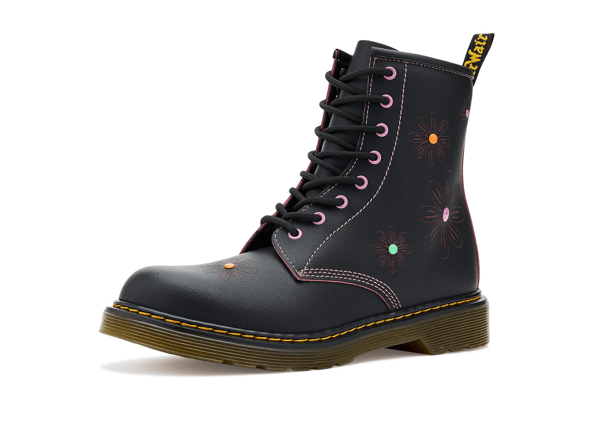 Dr. Martens Unisex Kids 1460 Y (Big Kid), Black/Dusty Rose, 5, Medium, Big Kid