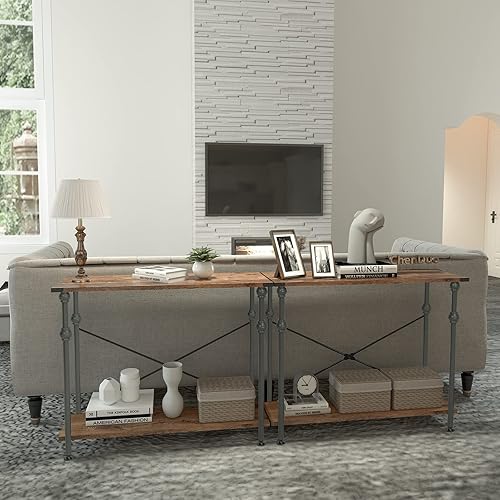 Miniatura 6 de Mesa consola, 39.5", marrón y negro