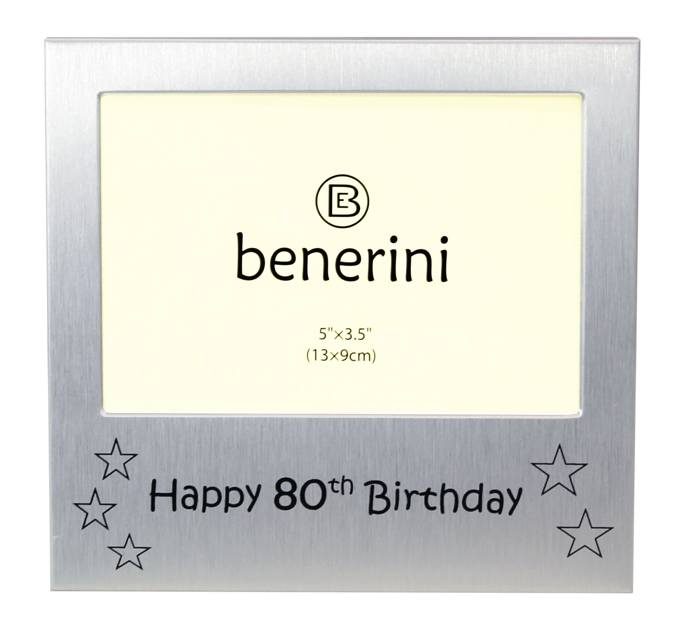 Happy 80th Birthday ' - Photo Picture Frame Gift - 5 x 3.5