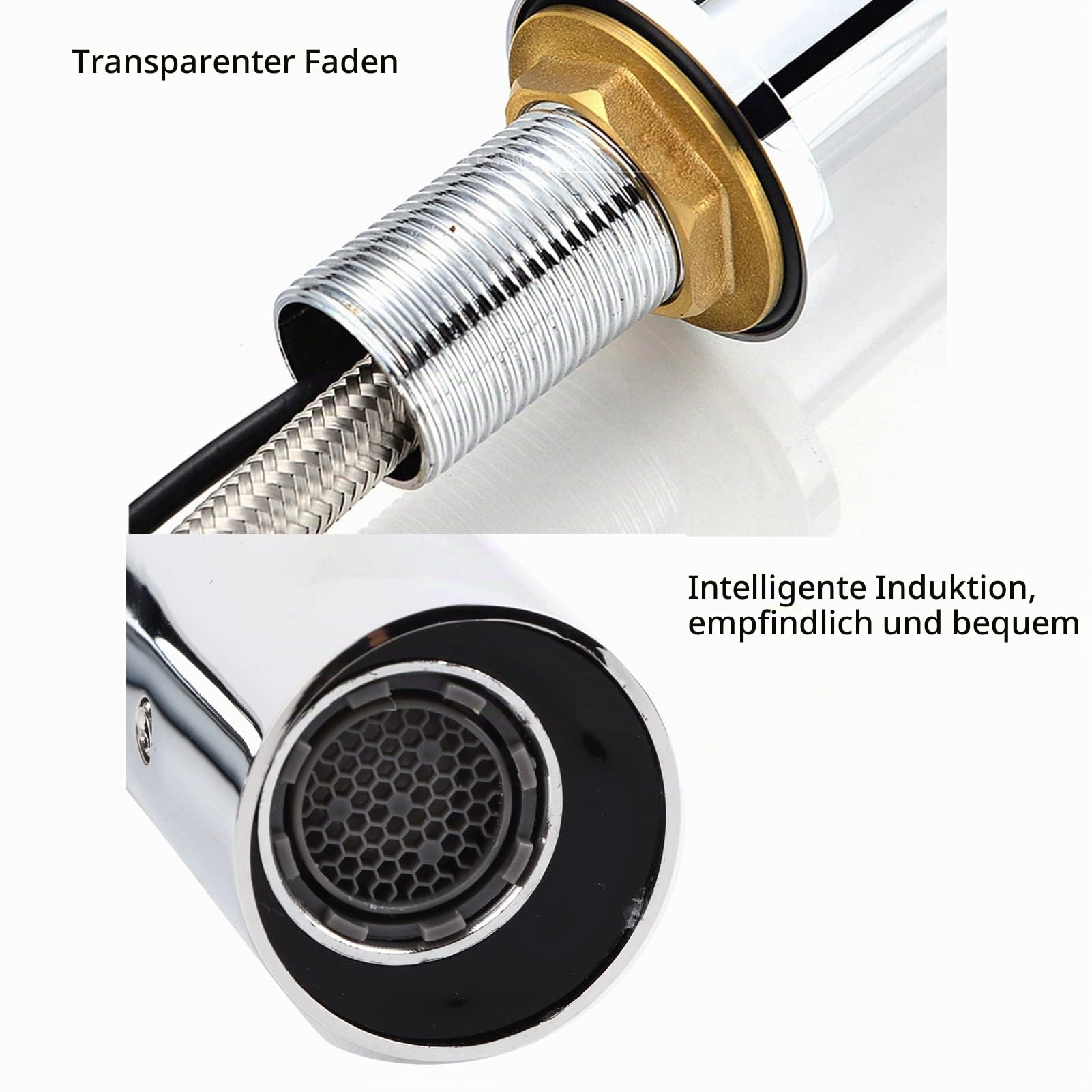 G1 / 2in Sensor Wasserhahn winde Automatischer Induktionssensor Wasserhahn Infrarot Einzelkalthahn mit Steuerkasten(Battery powered short), Waschbeckenhahn