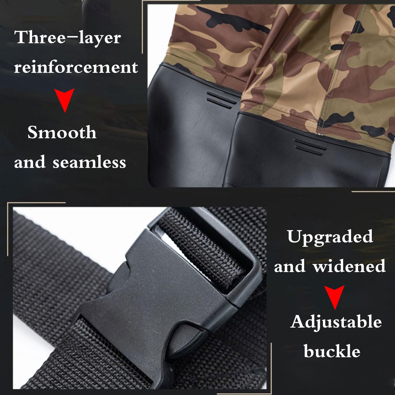 Waders Pantalons de Pêche avec Poche Poitrine,Pêche Waders Cuissardes,Waders de pêche Classic,Waders Peche Antidérapants,Respirant,avec Poche,pour la pêche,Les travaux de Construction