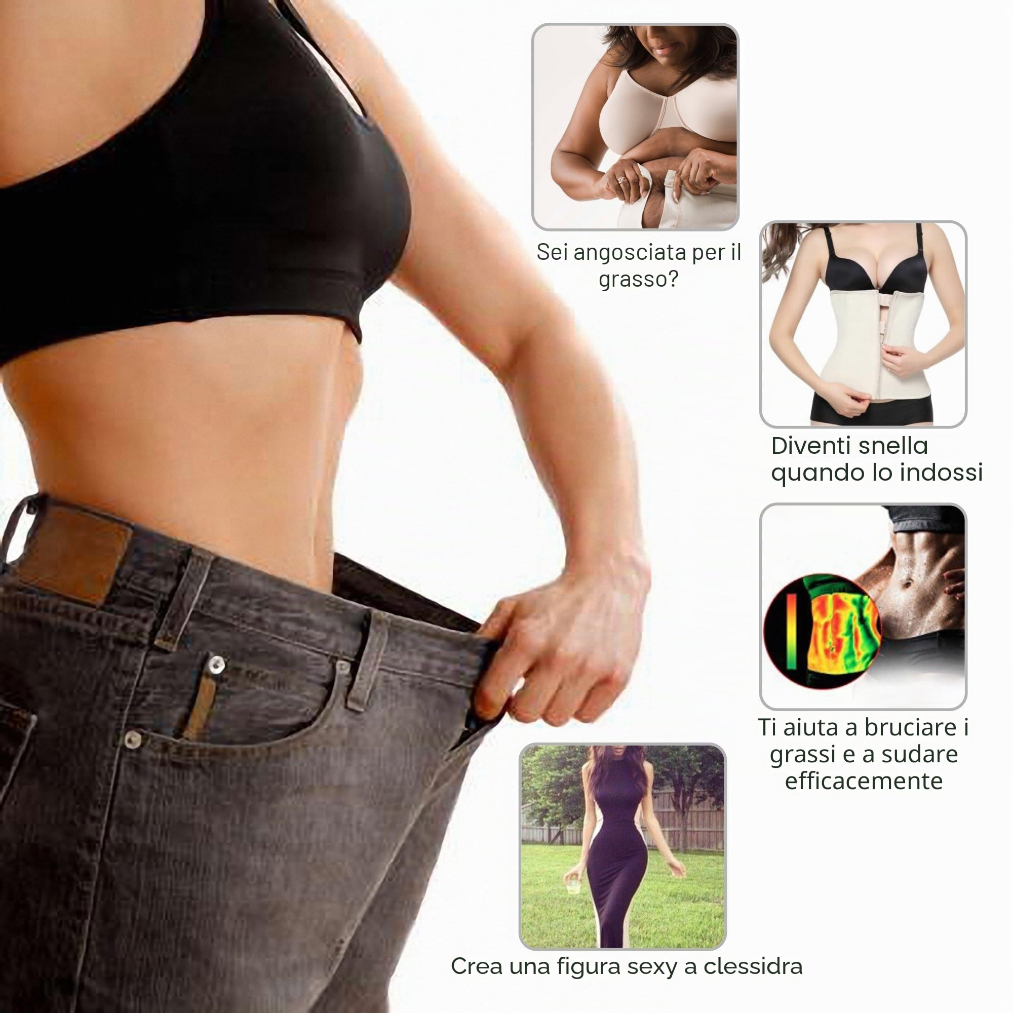 YIANNA Corsetto Donna Stringivita Modellante Dimagrante Pancera Contenitiva Pancia Piatta Latex Waist Trainer Bustino Body Shaper