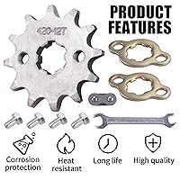 Vista 6 de 420 12T 0.669 in motocicleta piñón delantero compatible con 125 140 150 160cc Honda TaoTao Loncin Roketa Coolster Sunl Lifan chino ATV Quad Dirt Bike