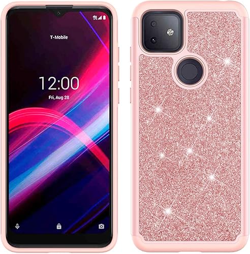 Miniatura 2 de Funda para T-Mobile Revvl 4 Plus T-Mobile Revvl 4+ Glitter Case con protector de pantalla Sparkle Bling Diamond Rubber Hard Case Bumper Girl Women