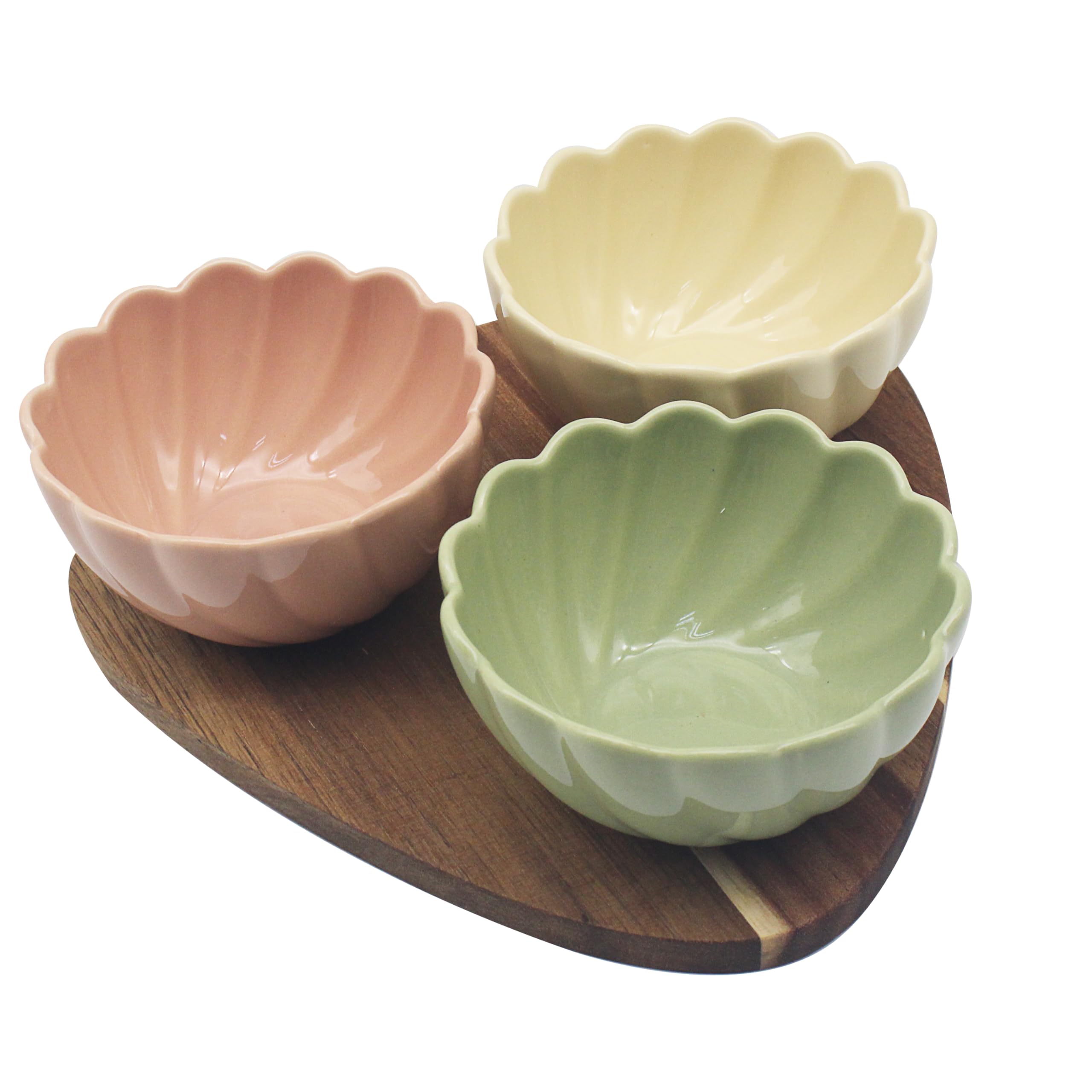 Lesser & Pavey Snack Bowls Wooden Tray Elements for Kitchen & Home | Non Slip Serving Tray for Food | Serving Platter for Lunch & Dinner | Plastic Trays for Tea & Serving Dishes