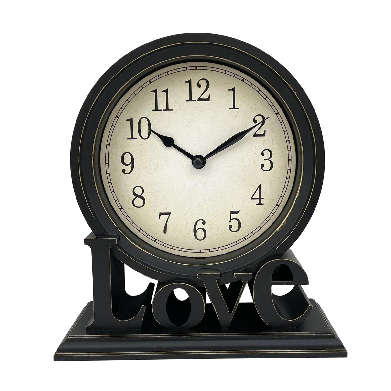 F Fityle Vintage Desk Clock Table Clock Standing Clocks Mantel Table Clocks for Living Room Hallway Bedroom Loft Dorm Home Office,Love-B