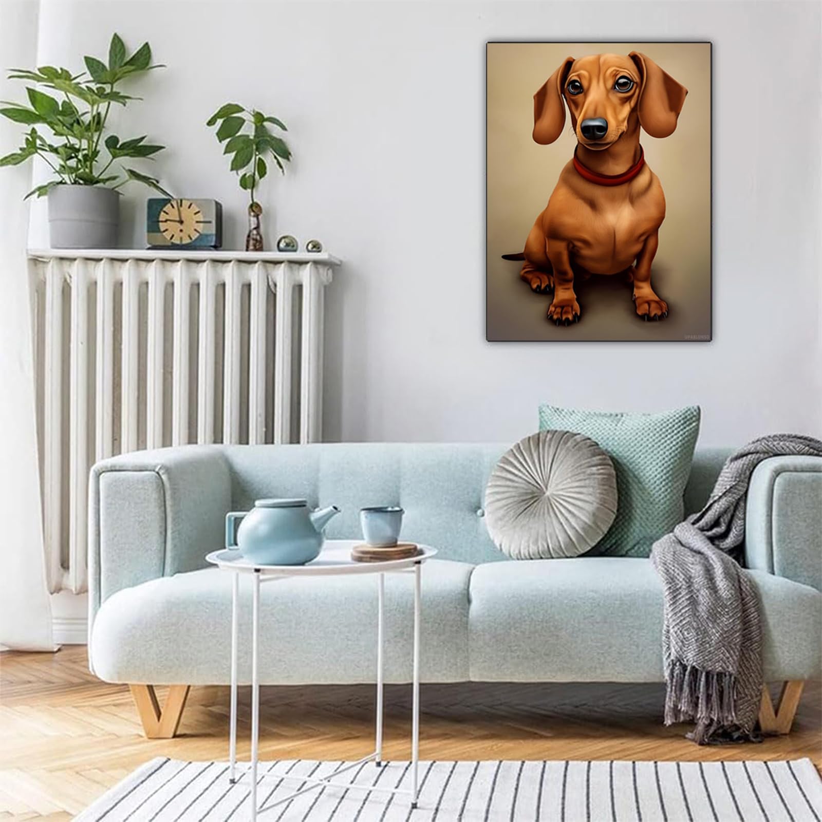 UPABLUNSO 5D-Diamantmalerei-Set »Dachshund I'm Pooping« – 30,5 X 40,6 Cm, Inkl. Diamanten & Werkzeug