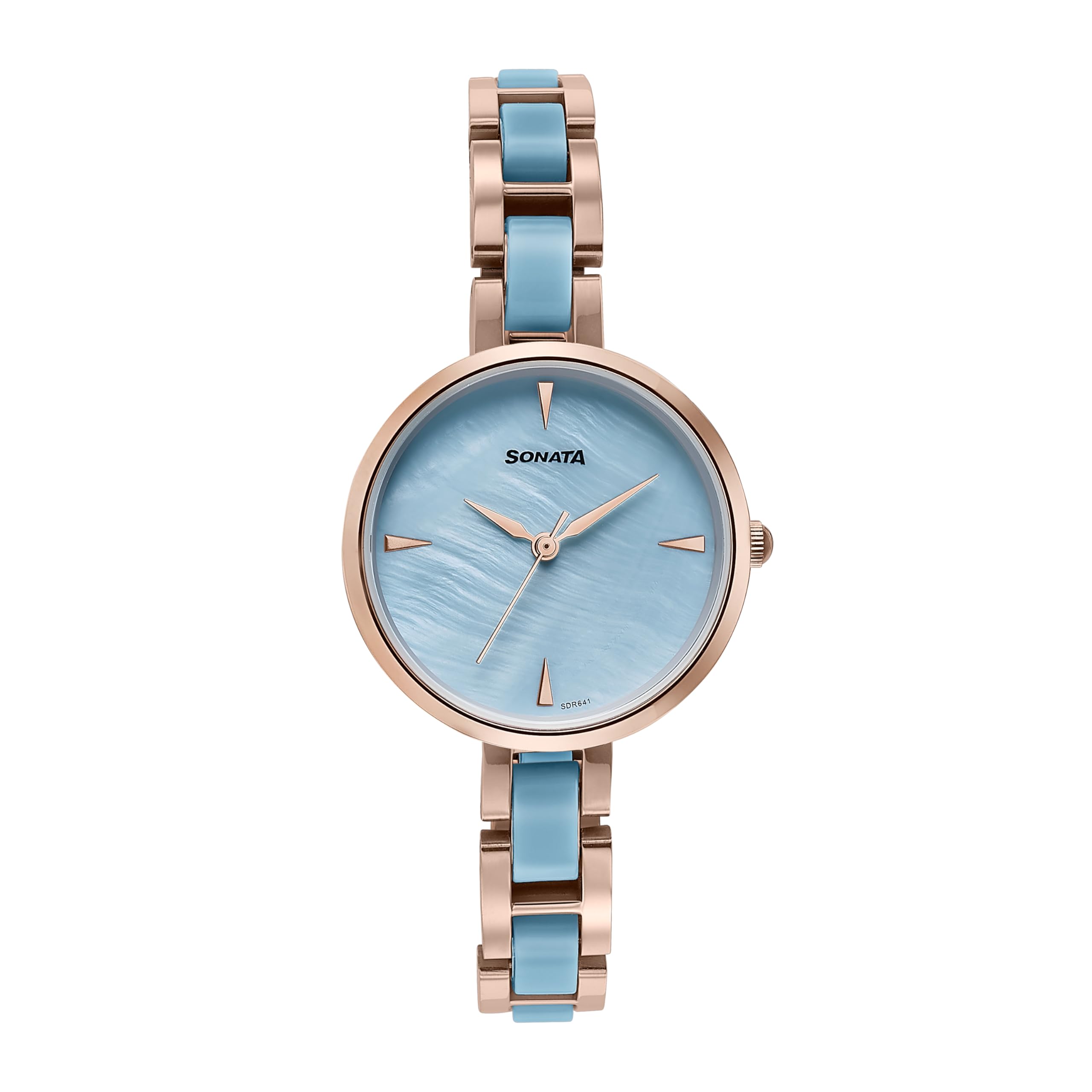 Wedding Edit Quartz Analog Blue Dial Stainless Steel with Acetate Strap Watch for Women-image-49
