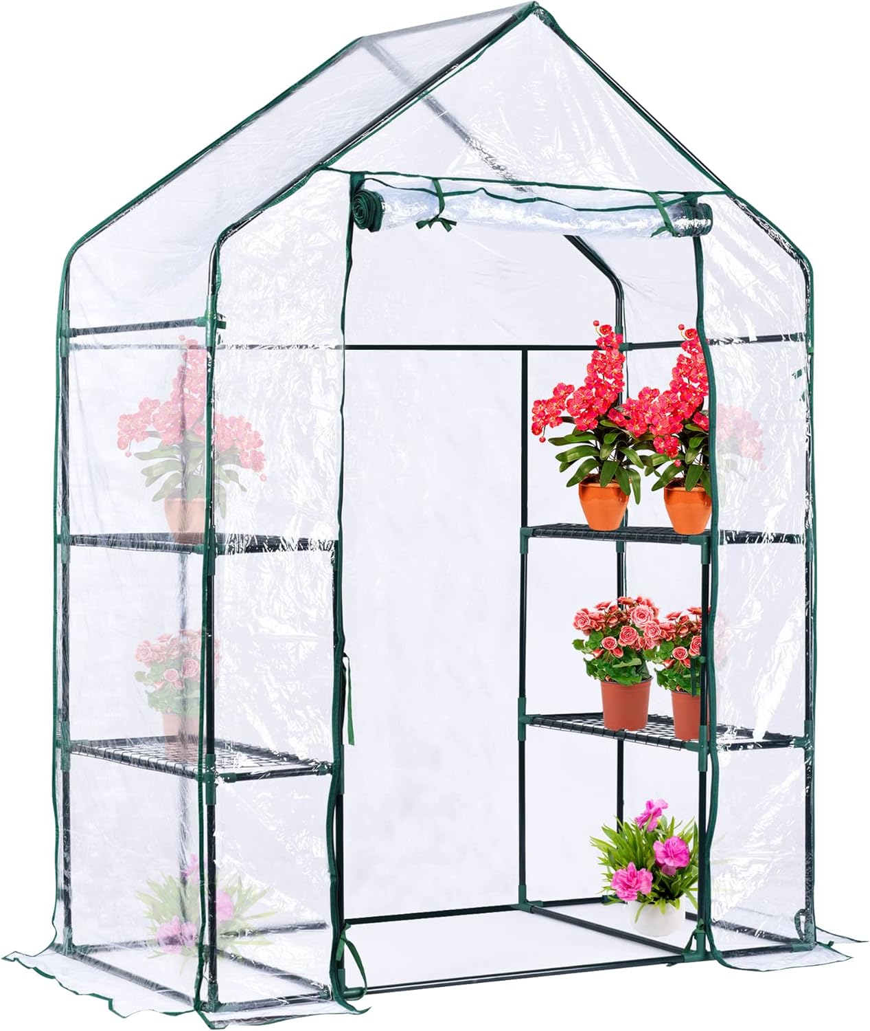 Amazon.com : Walk in Greenhouse Replacement Cover with Roll-Up Zipper ...