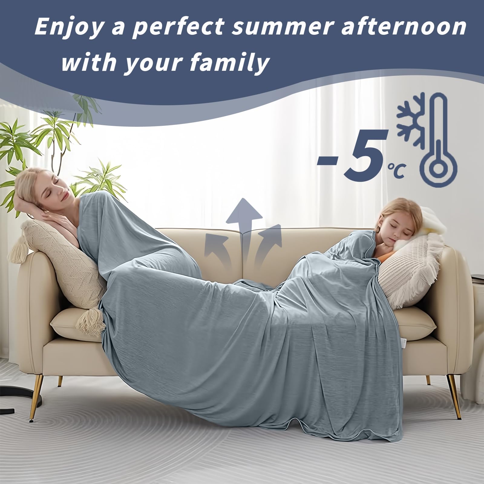 Mantas Refrescantes Para Dormir Manta Refrescante Verano 150x200cm - Q-MAX0. 45 - Doble Cara Para Sofá/Cama Cooling Blanket