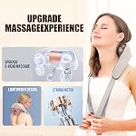 XTO Massager cou avec chaleur, tissu électrique profond 4D Massage de tricot, masseur de cou et de dos pour le cou, le dos, l'épaule, le leg, utilisation à la maison, masseurs de dos Pour la détente FathersDay Cadeaux (Gray)