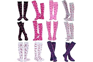 Pink Ribbon Breast Cancer Awareness Socks