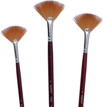 Fan Brush Set - Synthetic Artist Brush Size - 2, 4 and 6