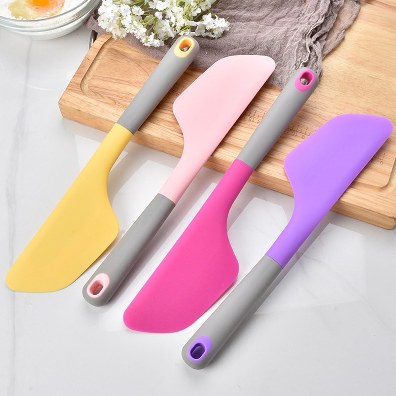 4 spatole in silicone resistenti alle alte temperature per decorare torte utensili da cucina versatili design ergonomico riduce l'affaticamento della mano spatola lavabile in lavastoviglie