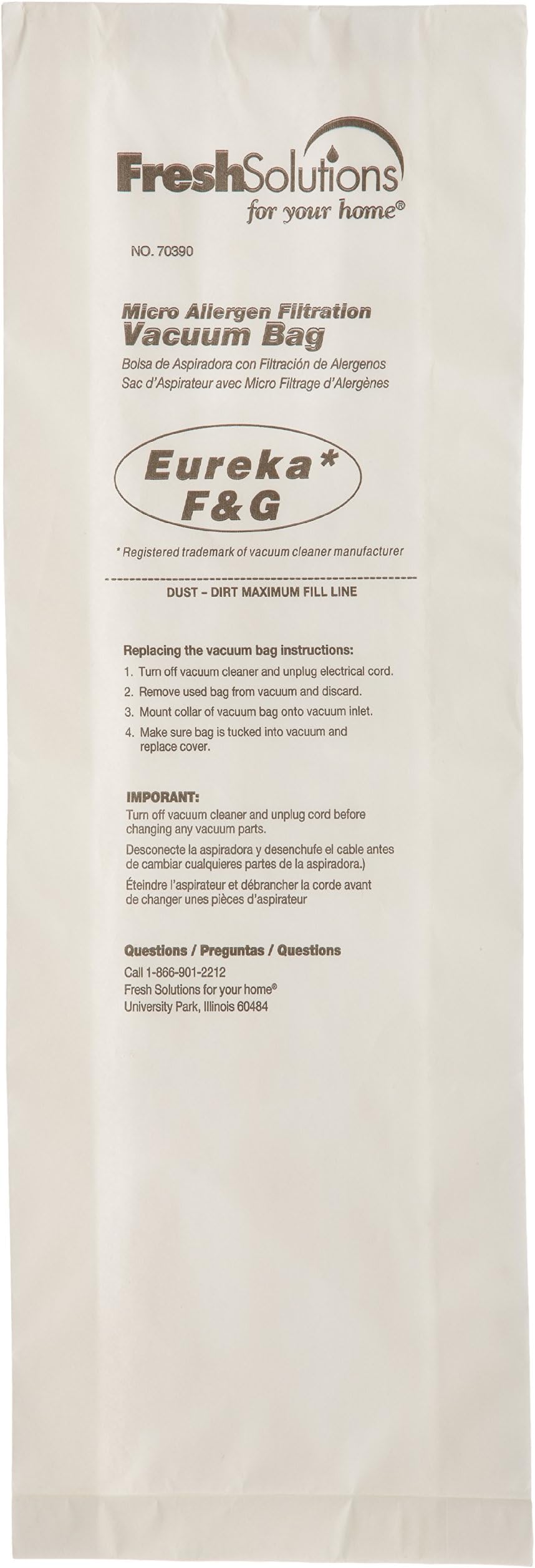 Eureka 70390 Eureka F&G Micro Filtration Vacuum Bags, Qty 3