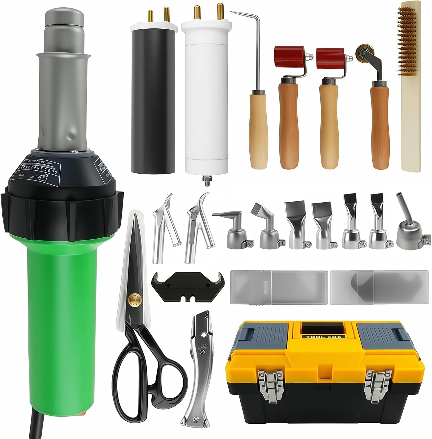 110V 1600W Professional PVC Roofing Welding Tools, Hot Air Plastic Welder Kit with Plastic Case, Heat Gun Kit Weld for Water Tanks, PVC Floor and Plastic Boats