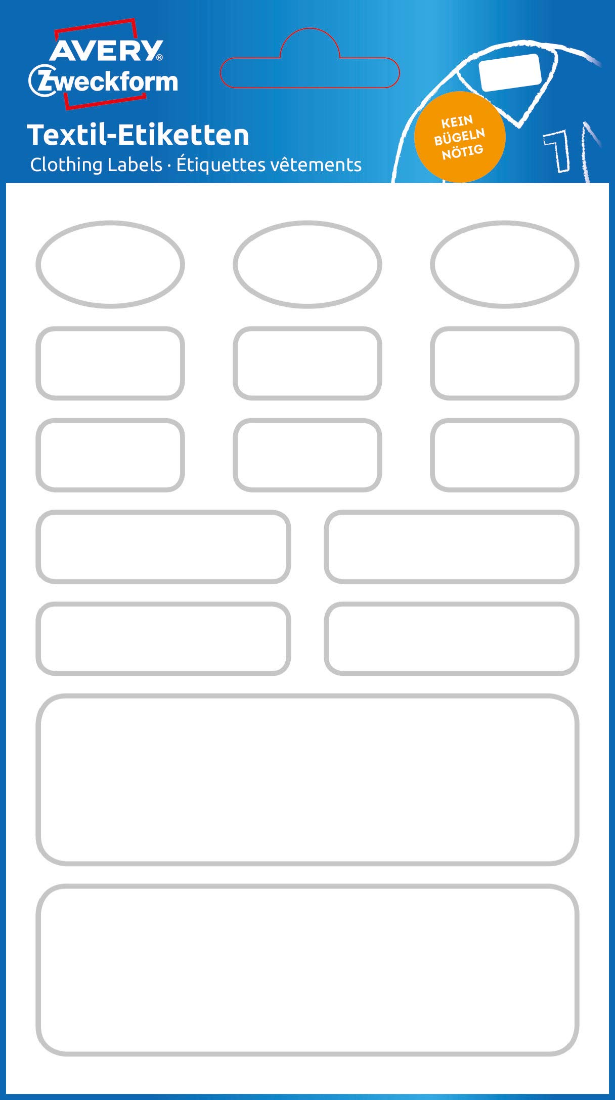 Avery Zweckform Printable Name Labels - 200 Self-Adhesive Oval Textile Labels (85x50mm), White, For Inkjet Printers - View #3