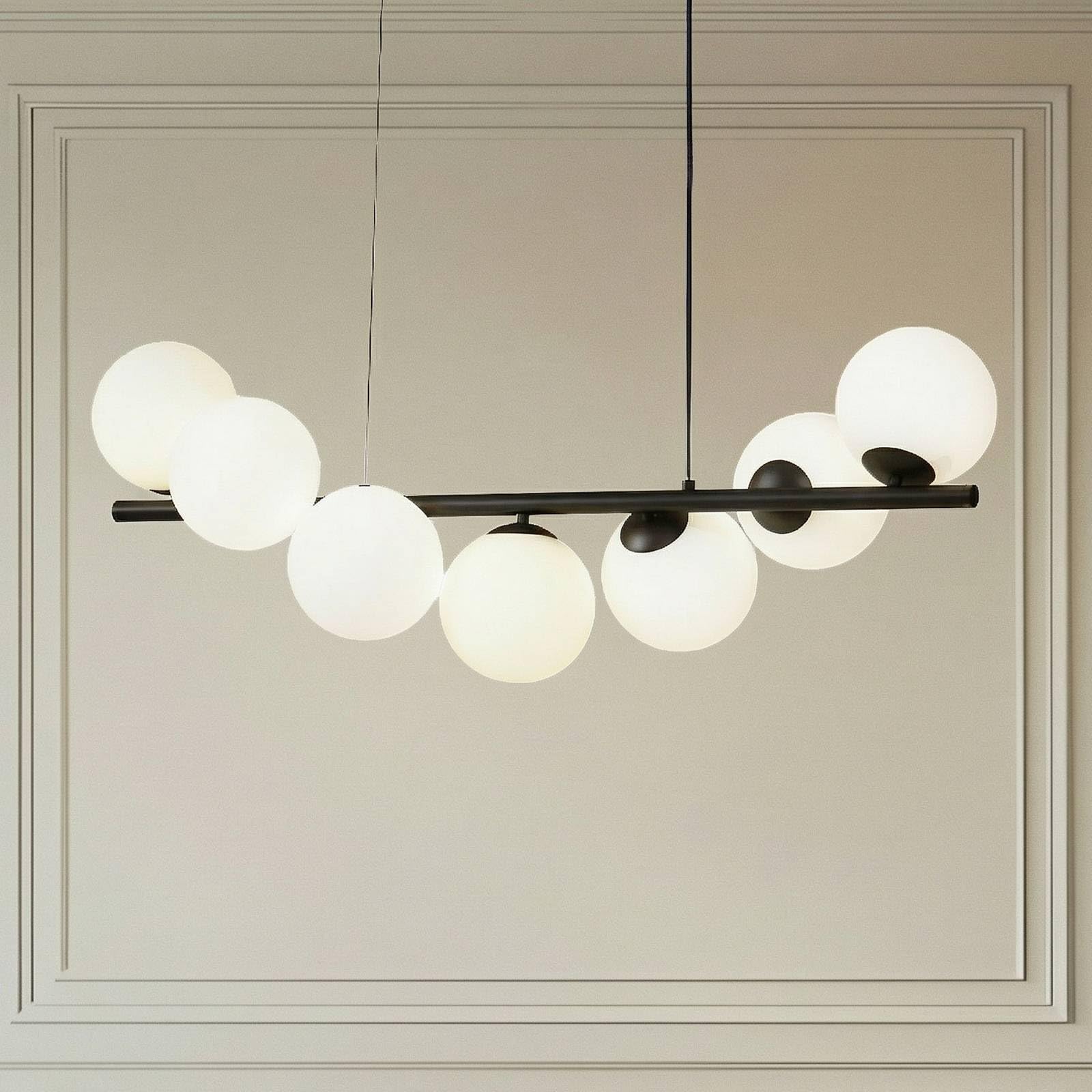 Lucande Lampada a sospensione dimmerabile (Design) colore Nero, in Vetro ad es. Soggiorno & Sala da pranzo lampada vetro per tavolo