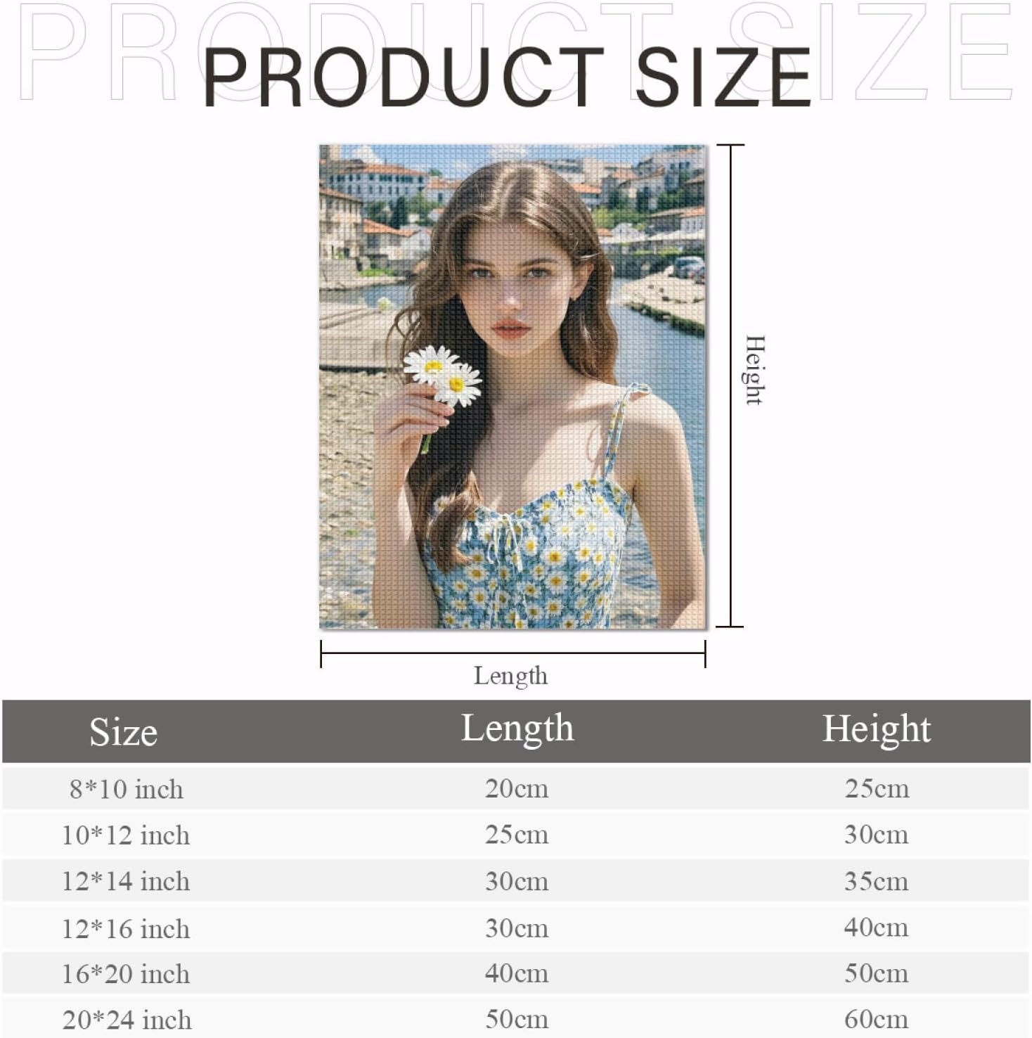 Custom Diamond Art Kits for Adults, Personalized 5D Diamond Painting Kits,DIY Paint with Round Full Drill Diamond Dots Gem Painting DIY Your Own Photo,Home Decor 20x24 in