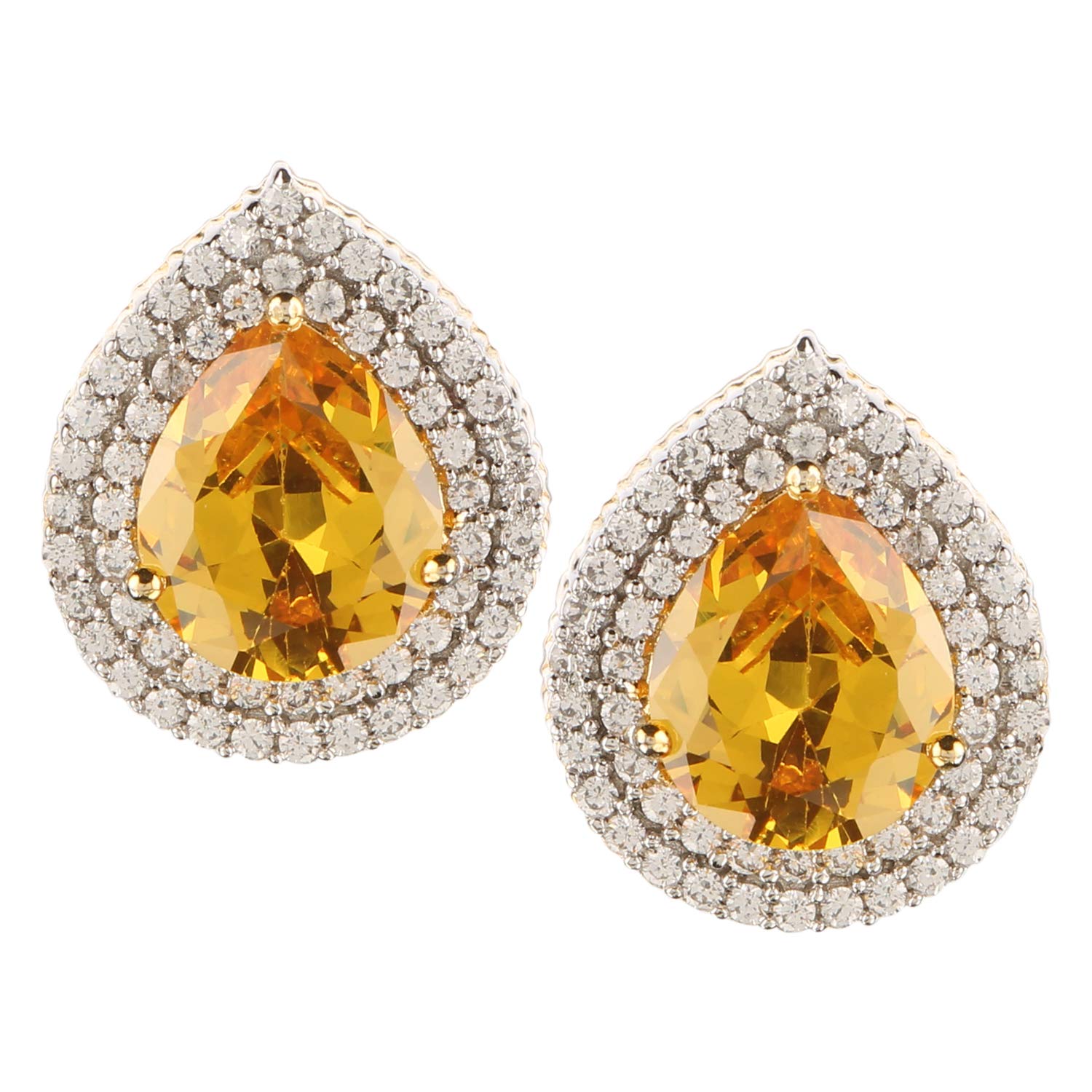 Swasti Jewels Non-precious Metal Gold Plated and Cubic Zirconia Stud Earrings for Women, Yellow (B07FNSM2NS) Amazon Price History, Amazon Price Tracker