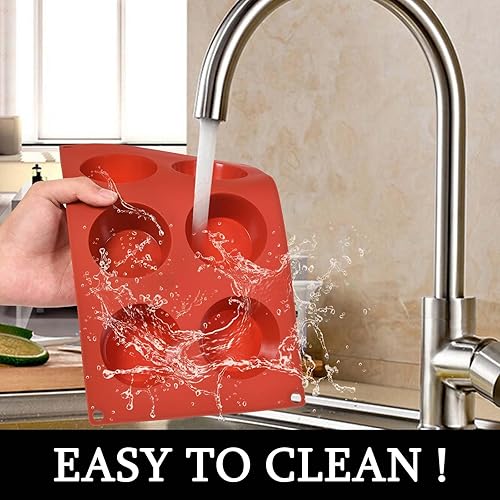 Miniatura 7 de Moldes de silicona para muffins, 2 paquetes de 12 cavidades redondas de chocolate para mousse, magdalenas, pudín, trufas, caramelos, gelatina