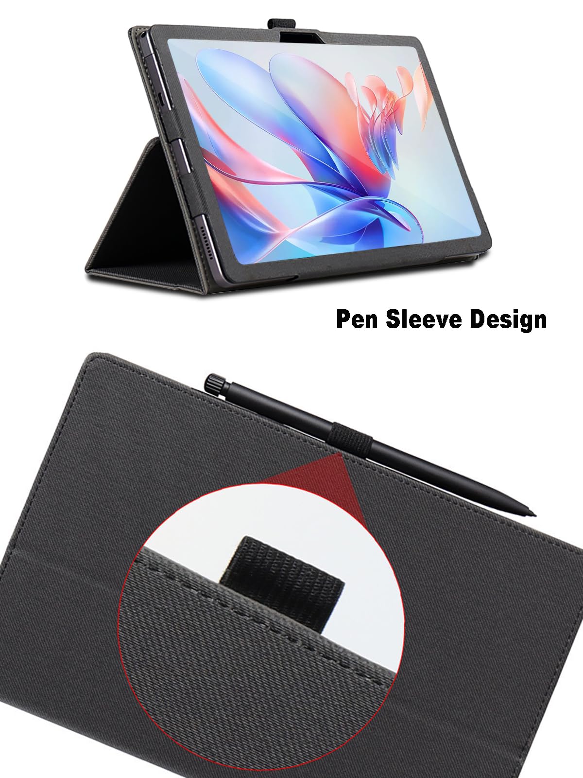 YHFZR Cover per DOOGEE U9 Tablet, Ultra Sottile Smart Case con Funzione di Supporto Custodia Rigida per DOOGEE U9 Tablet 10 Pollici, Nero